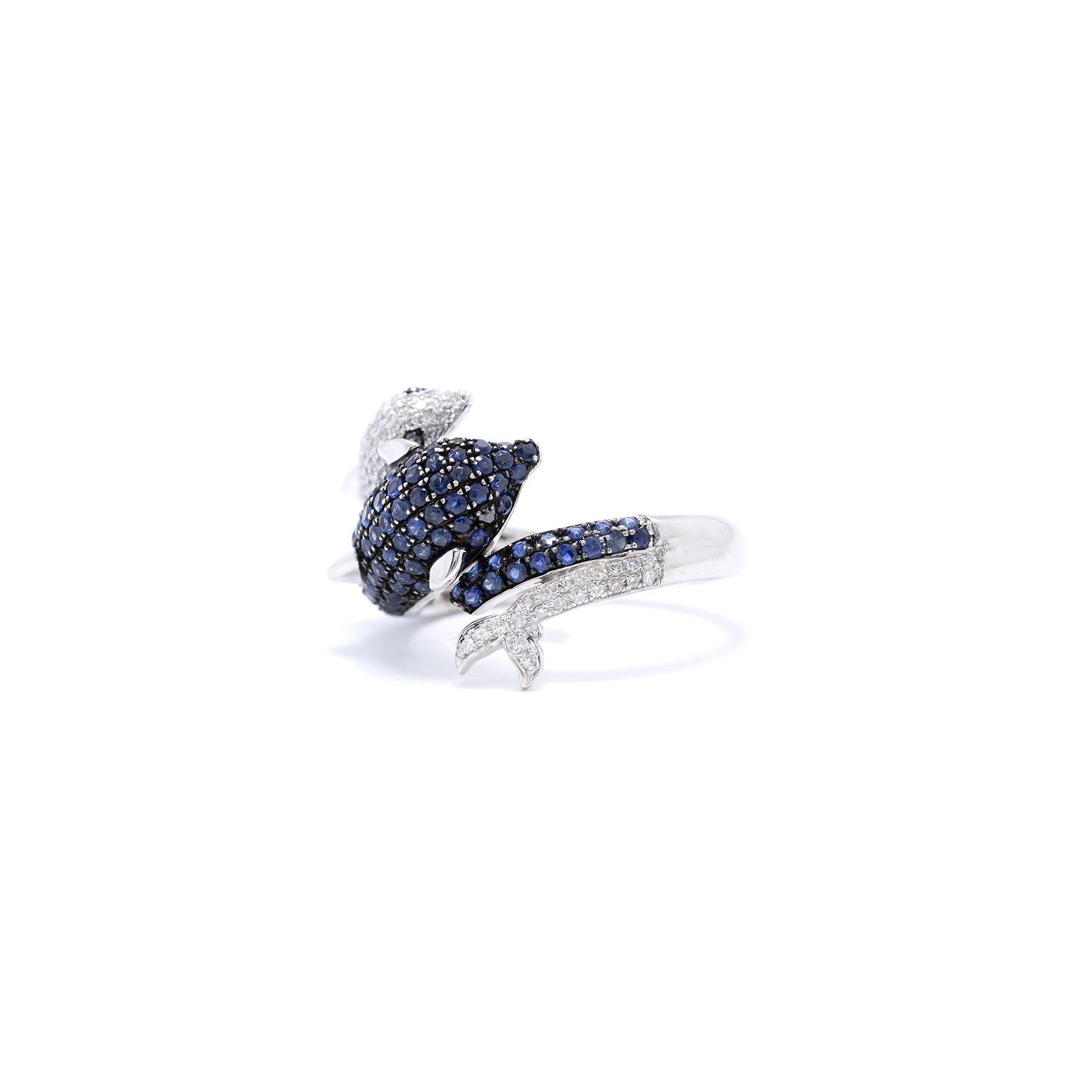 EFFY Seaside Blue Sapphire & Diamond Dolphin Ring