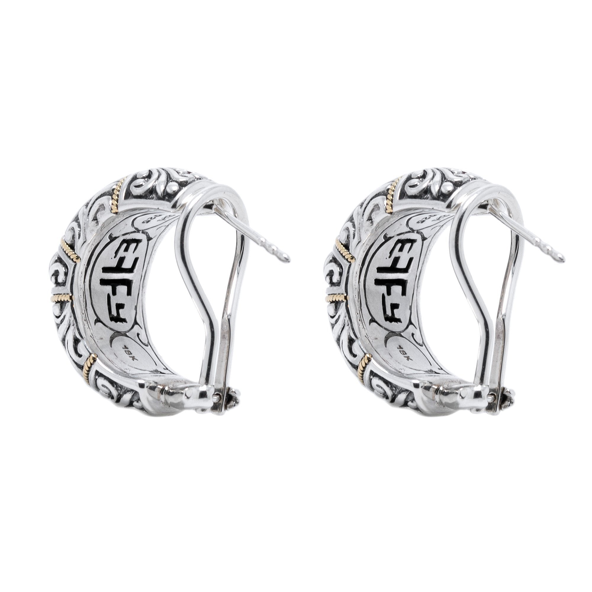 Effy Two-Tone Diamond Hoop Earrings