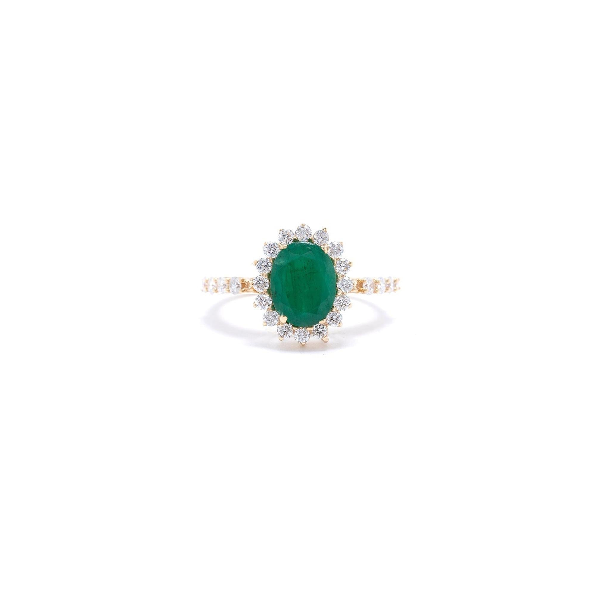 Emerald & Diamond Cocktail Ring