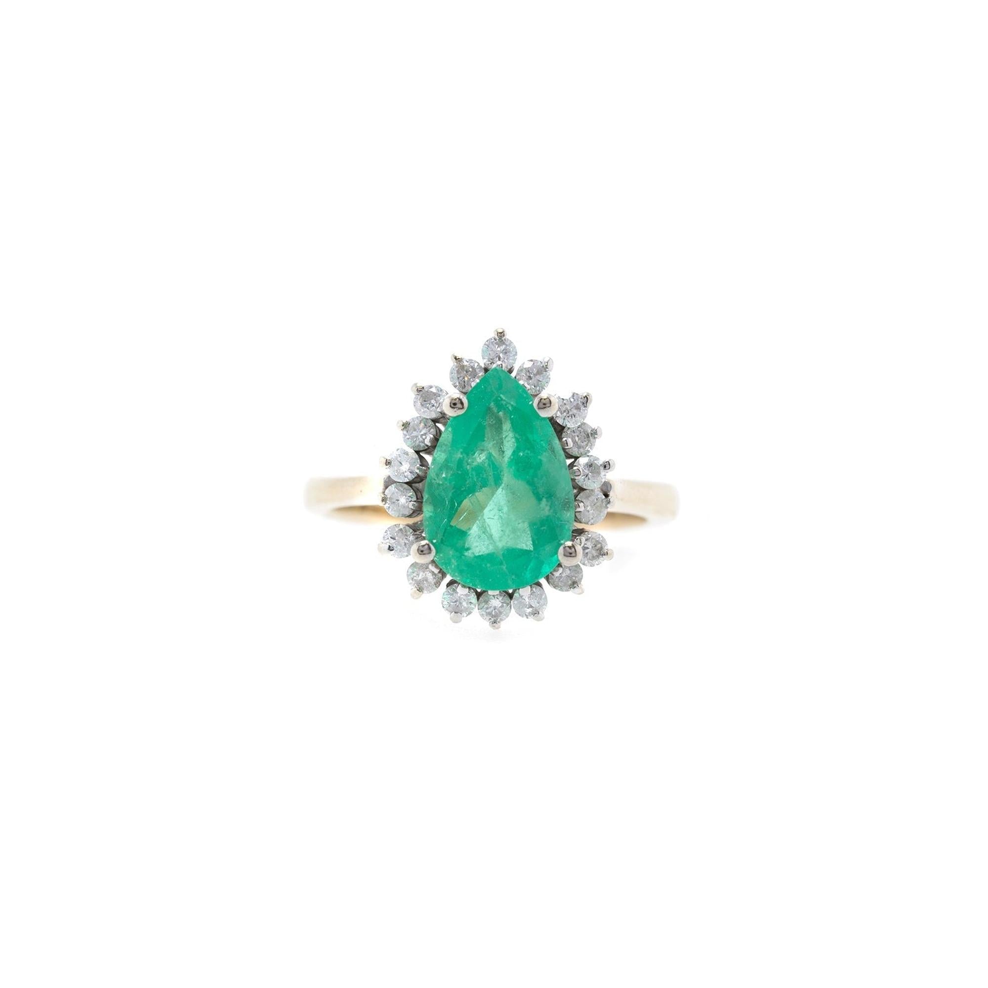 Emerald & Diamond Cocktail Ring