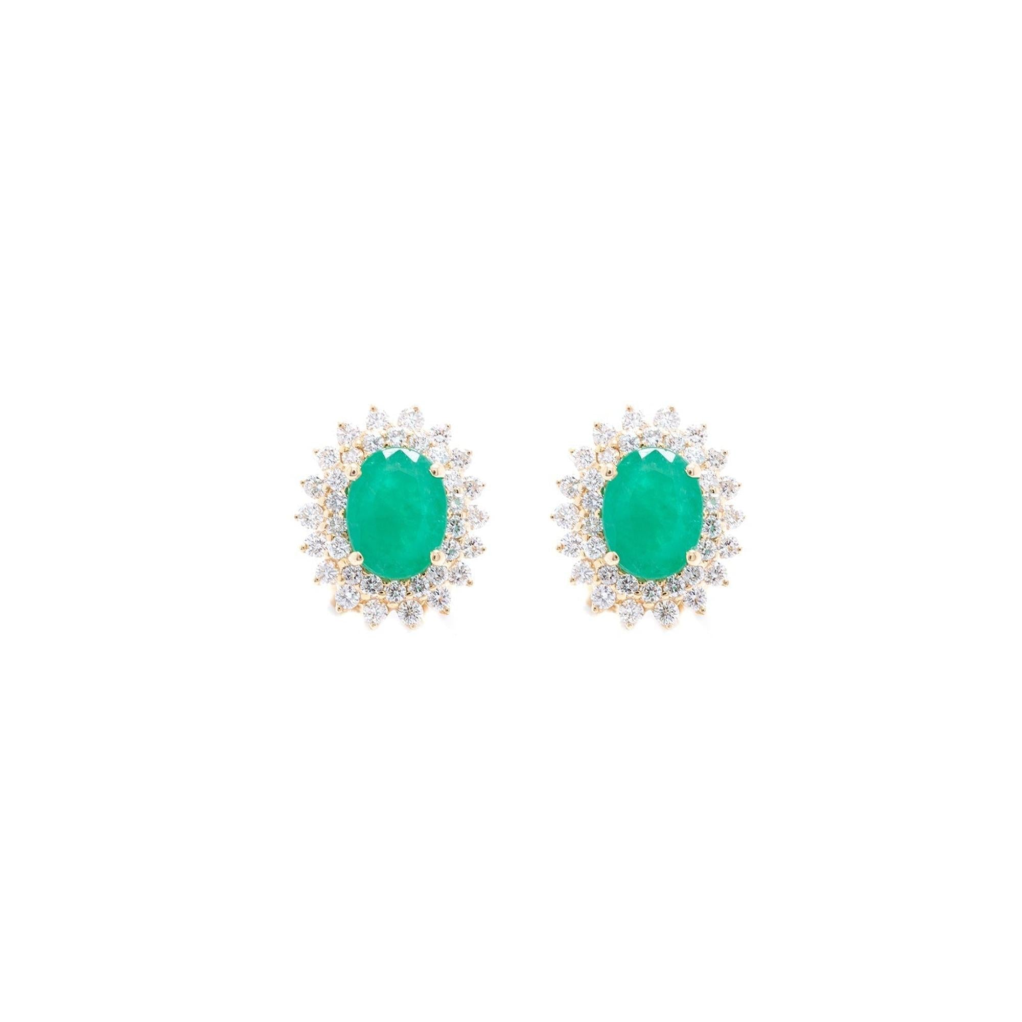 Emerald & Diamond Earrings