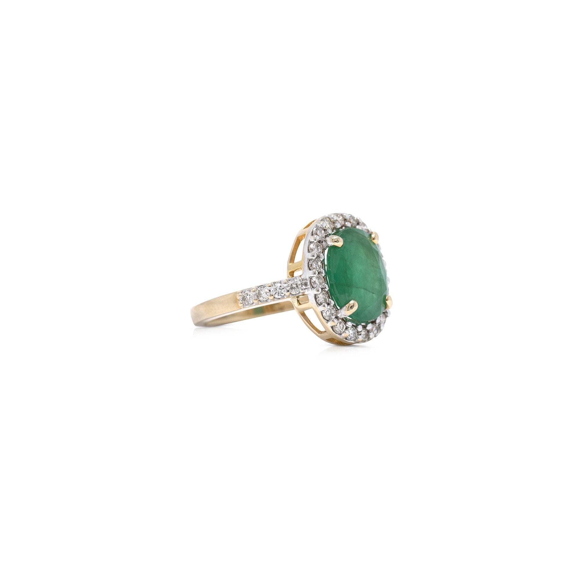 Emerald and Diamond Cocktail Ring