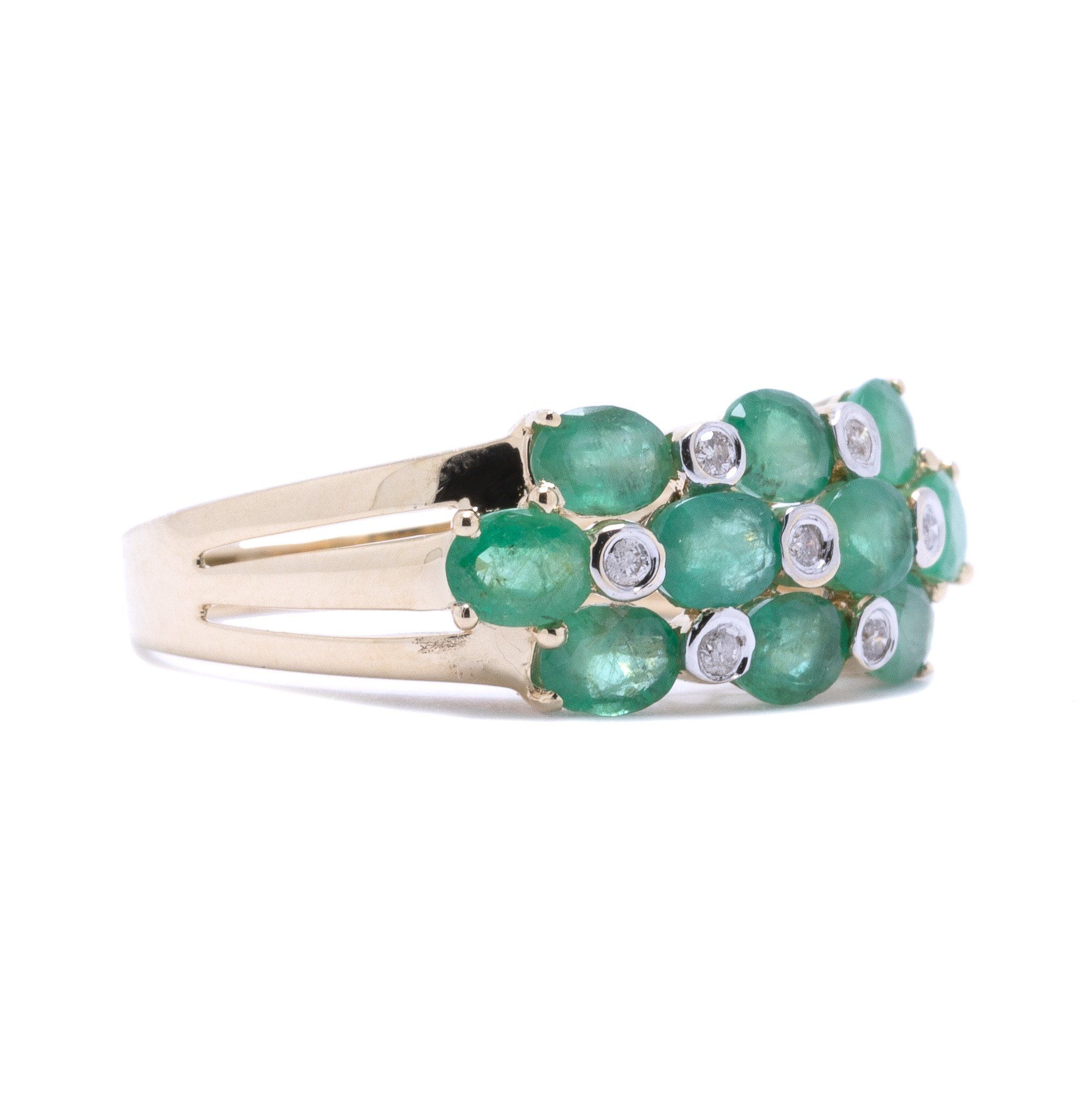 Emerald and Diamond Cocktail Ring