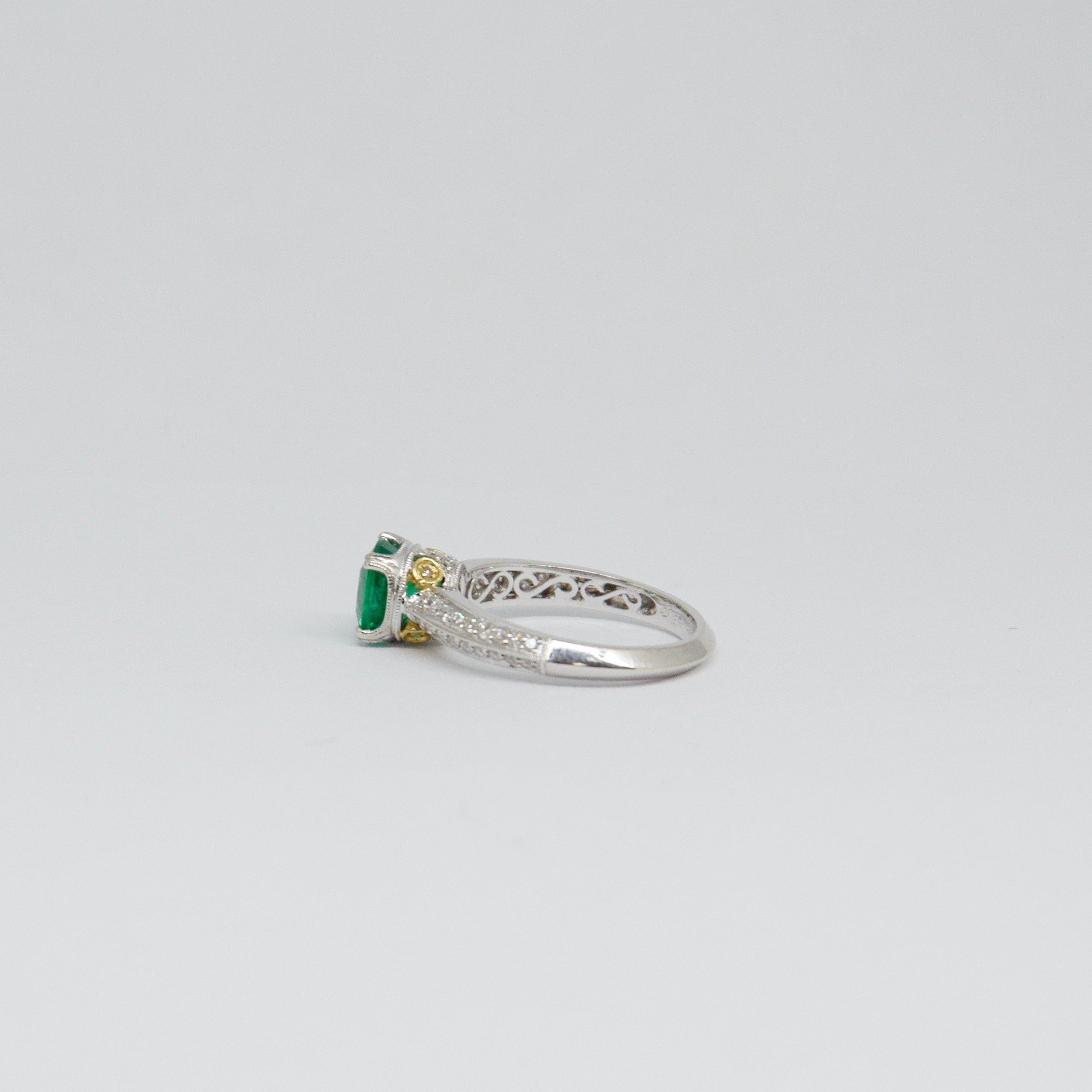 Emerald and Diamond Cocktail Ring
