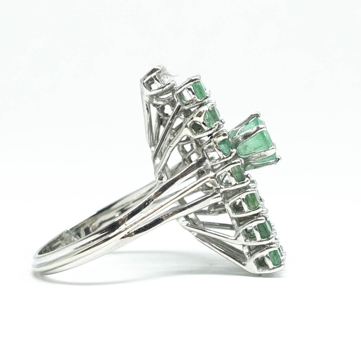 Emerald and Diamond Cocktail Ring