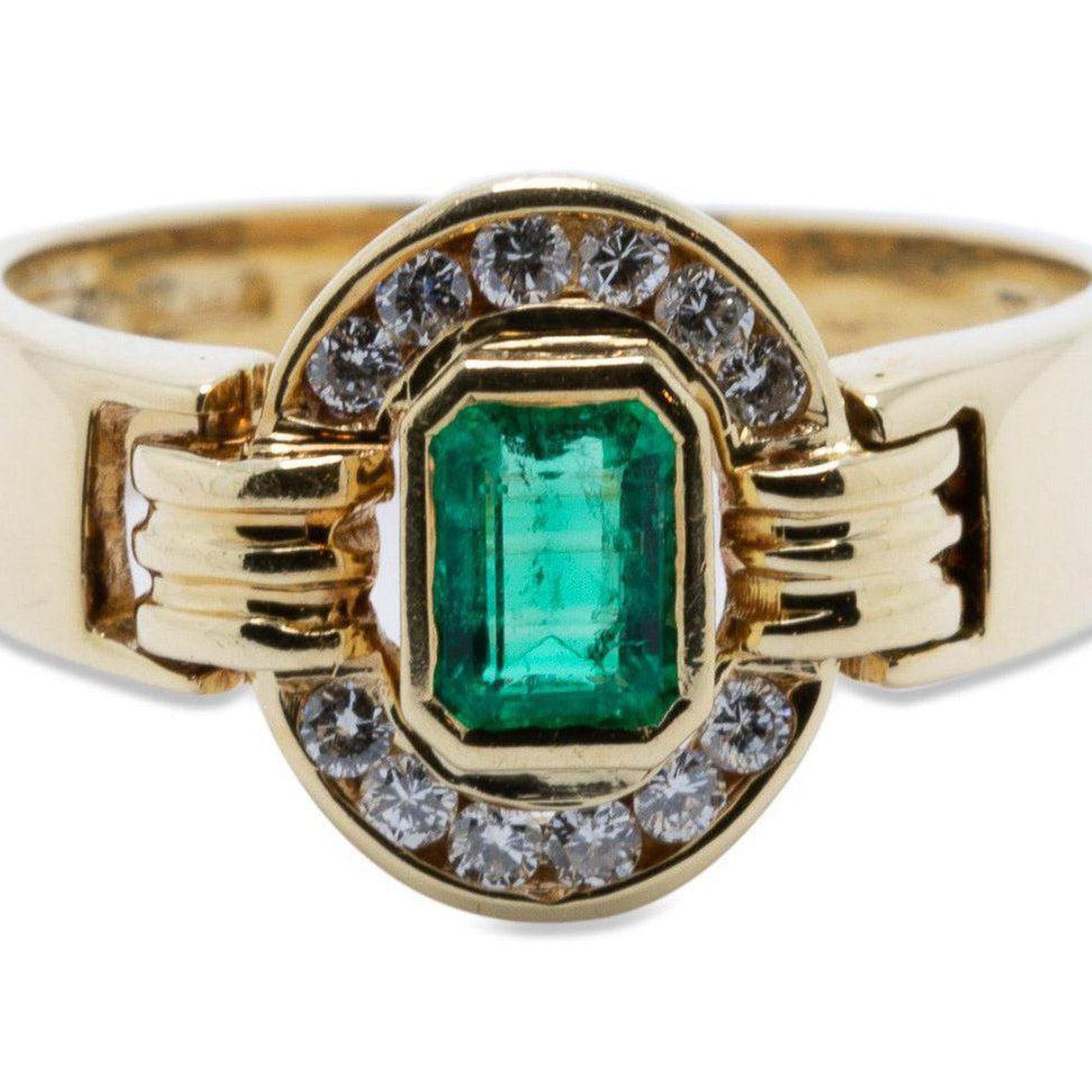 Emerald and Diamond Cocktail Ring