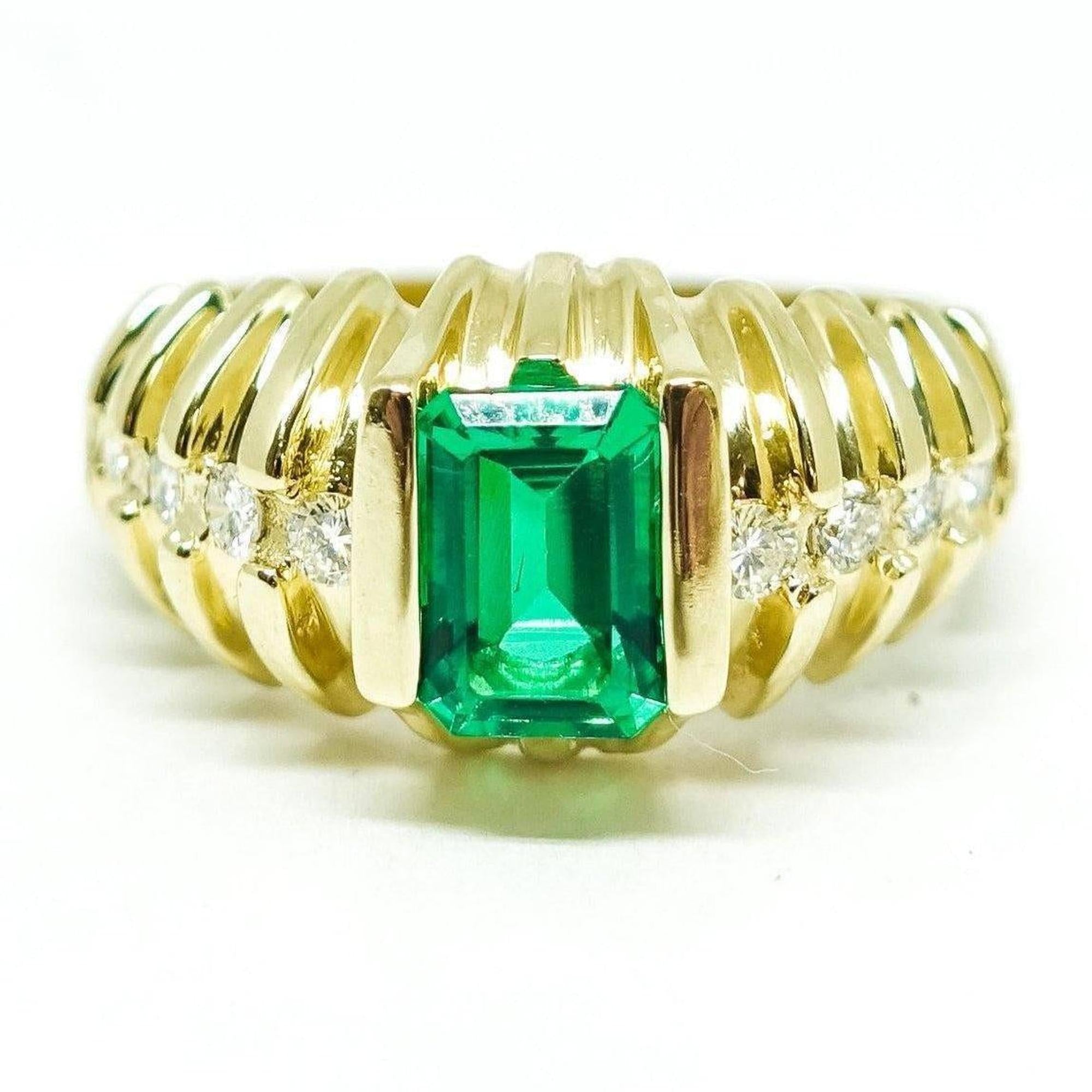 Emerald and Diamond Cocktail Ring