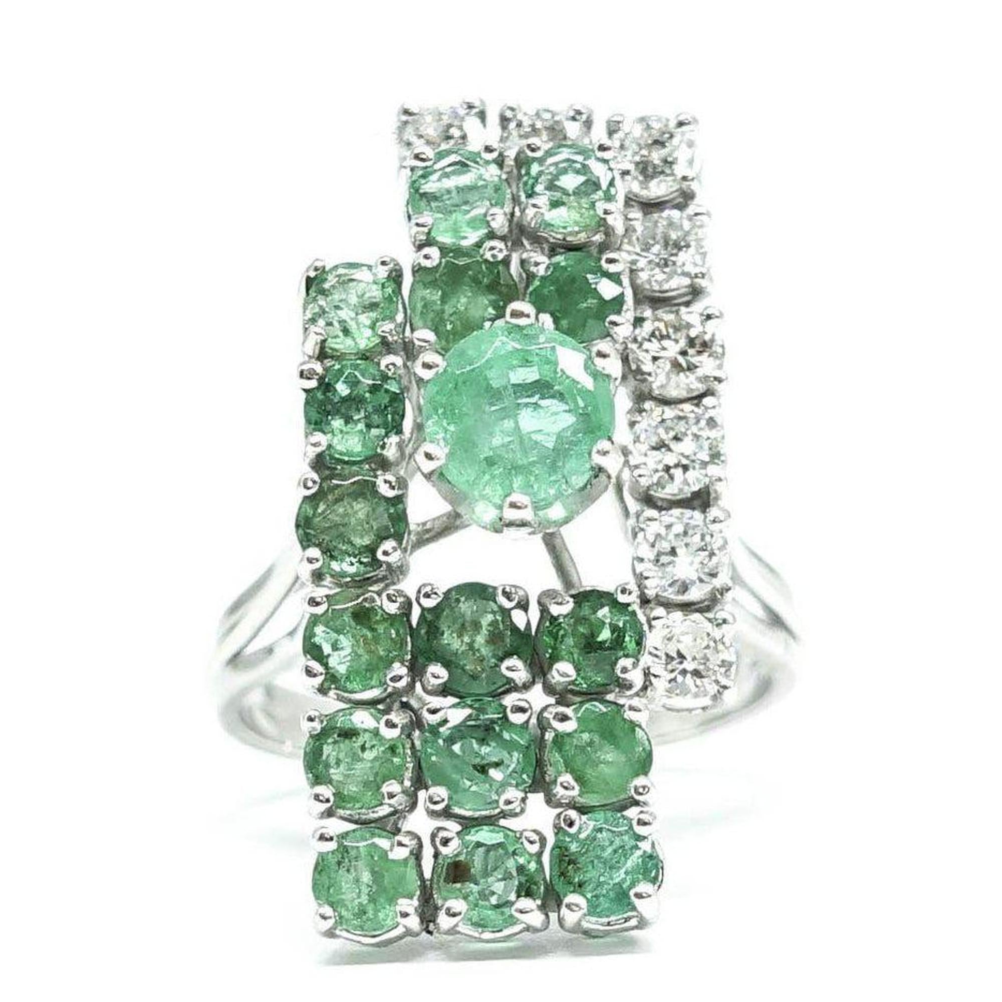 Emerald and Diamond Cocktail Ring