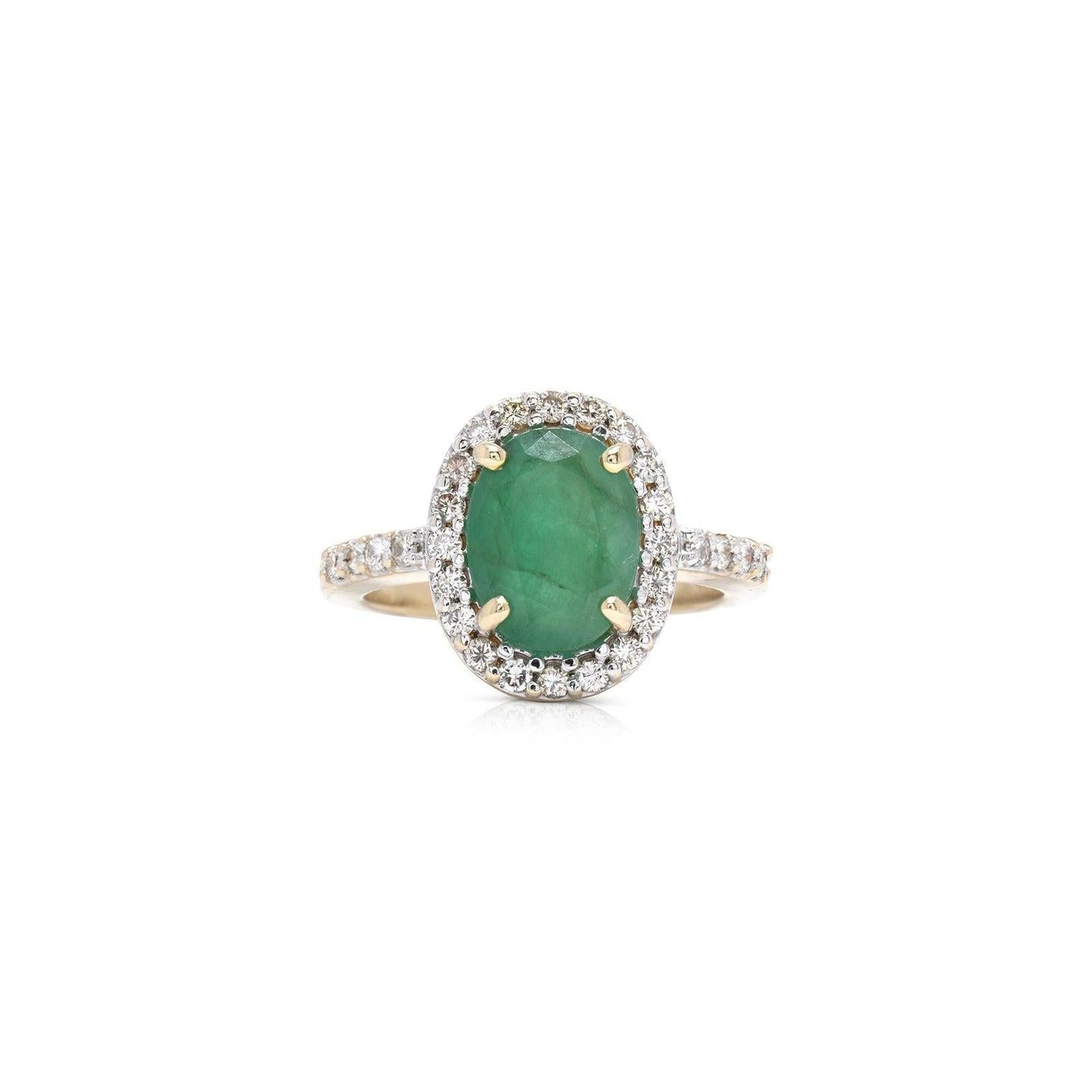 Emerald and Diamond Cocktail Ring