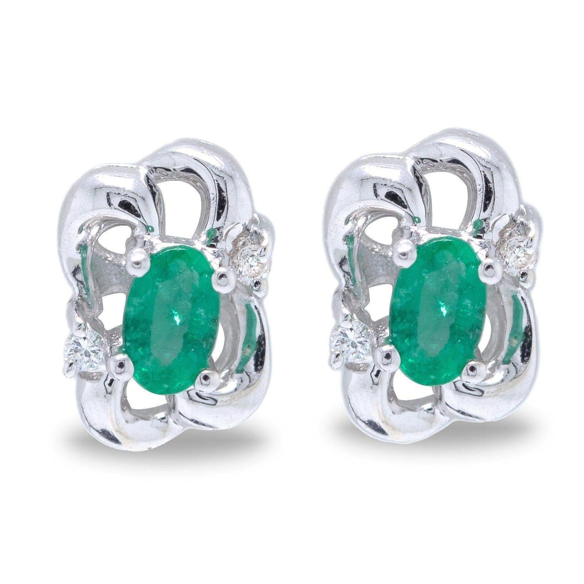 Emerald and Diamond Earrings