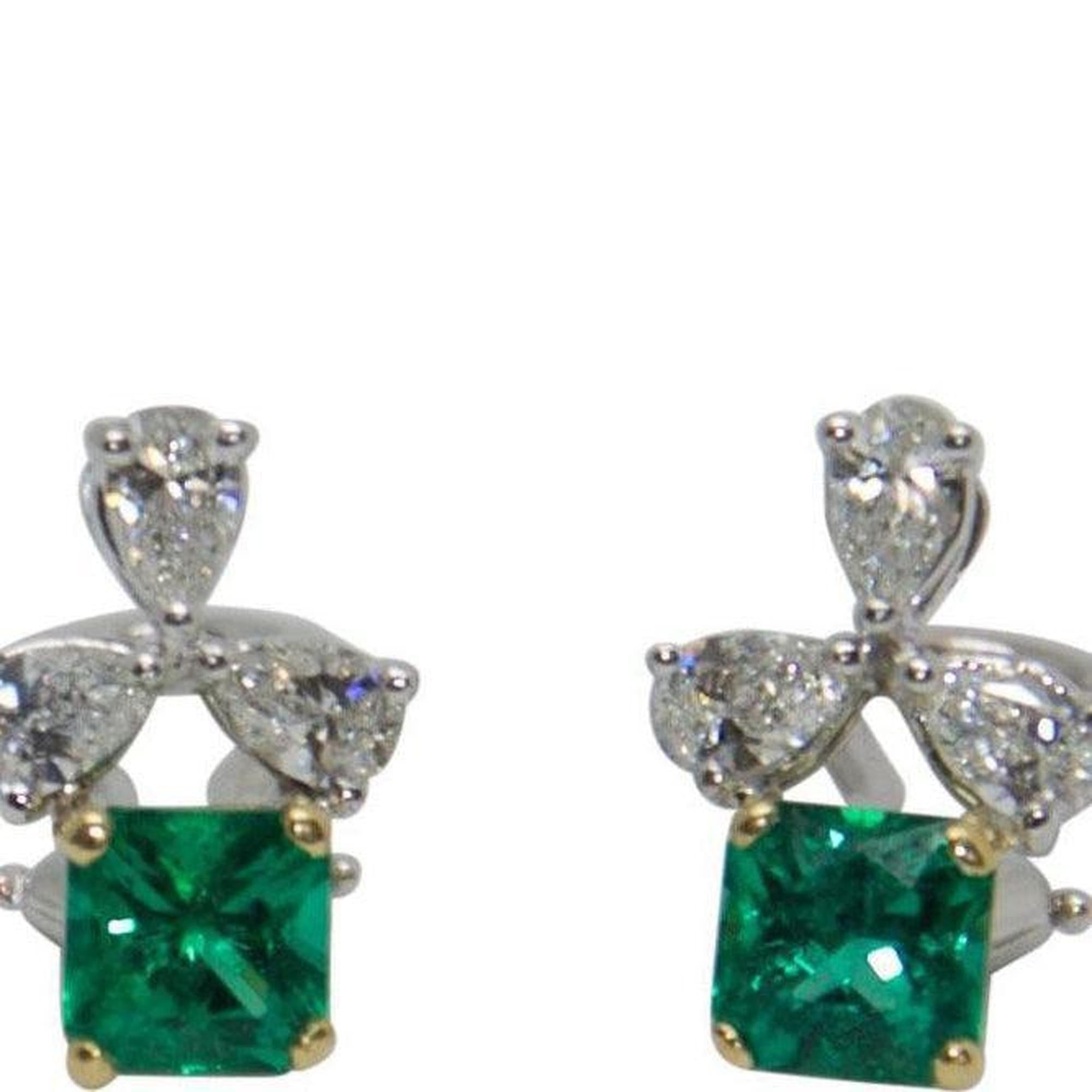 Emerald and Diamond Earrings