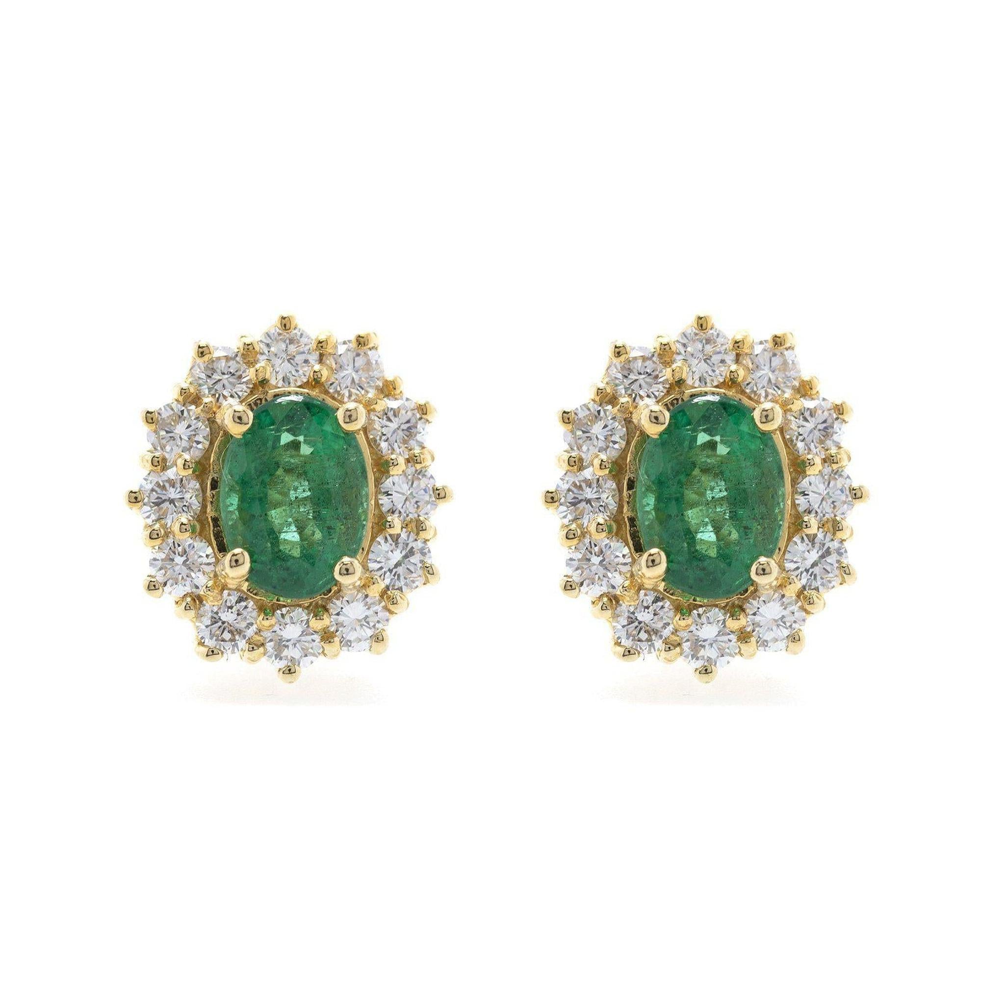 Emerald and Diamond Earrings