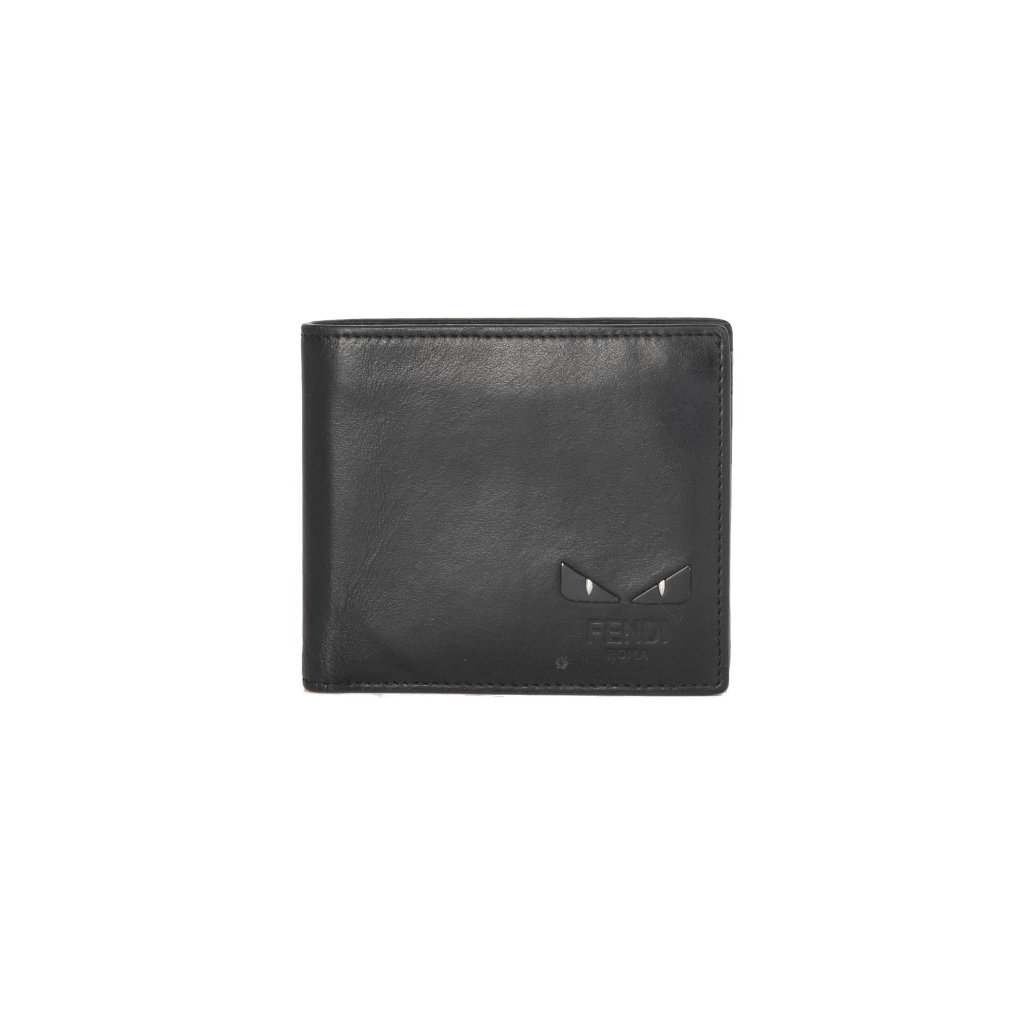 Fendi Black Bag Bugs Bifold Wallet