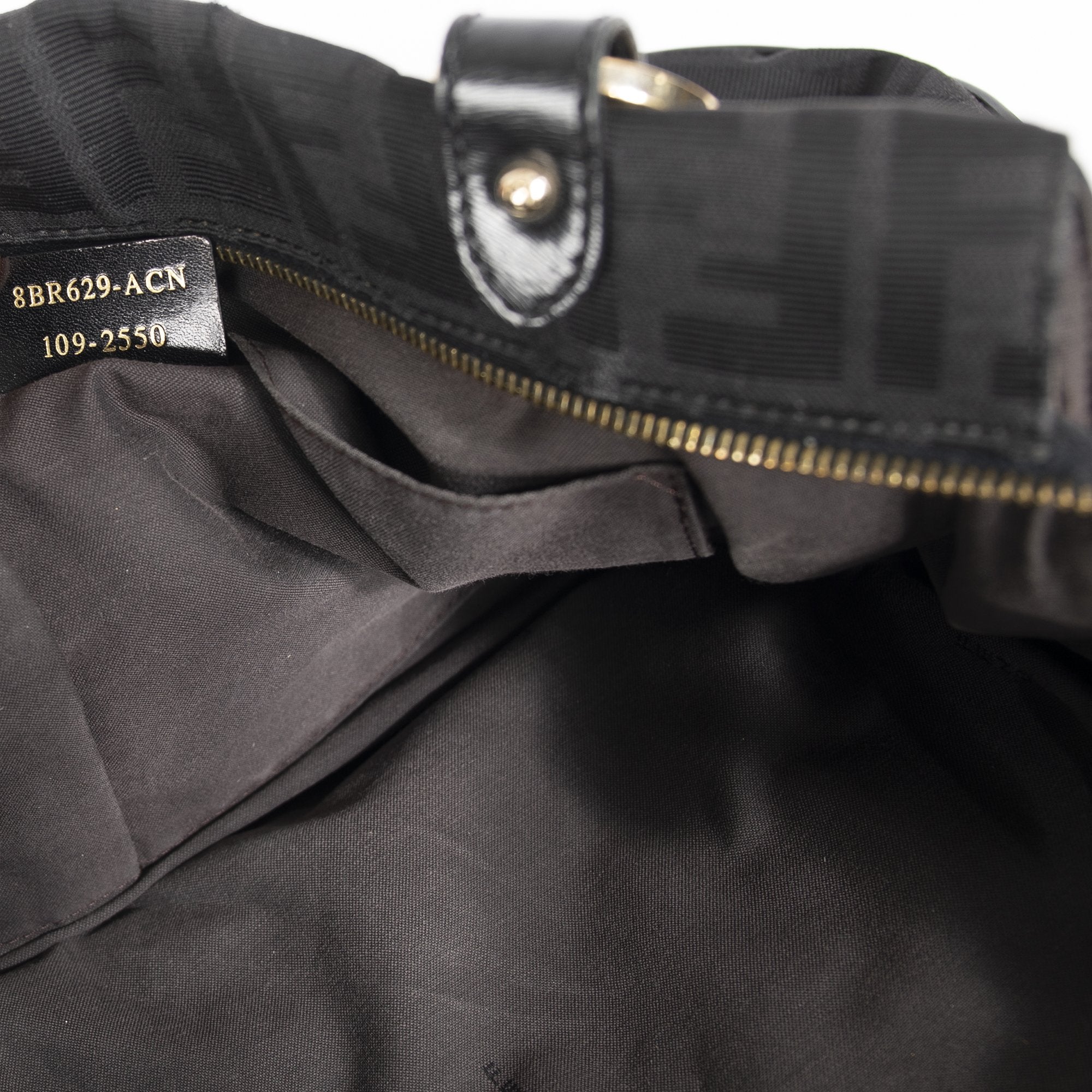 Fendi Black Zucca Large Chef Shoulder Bag