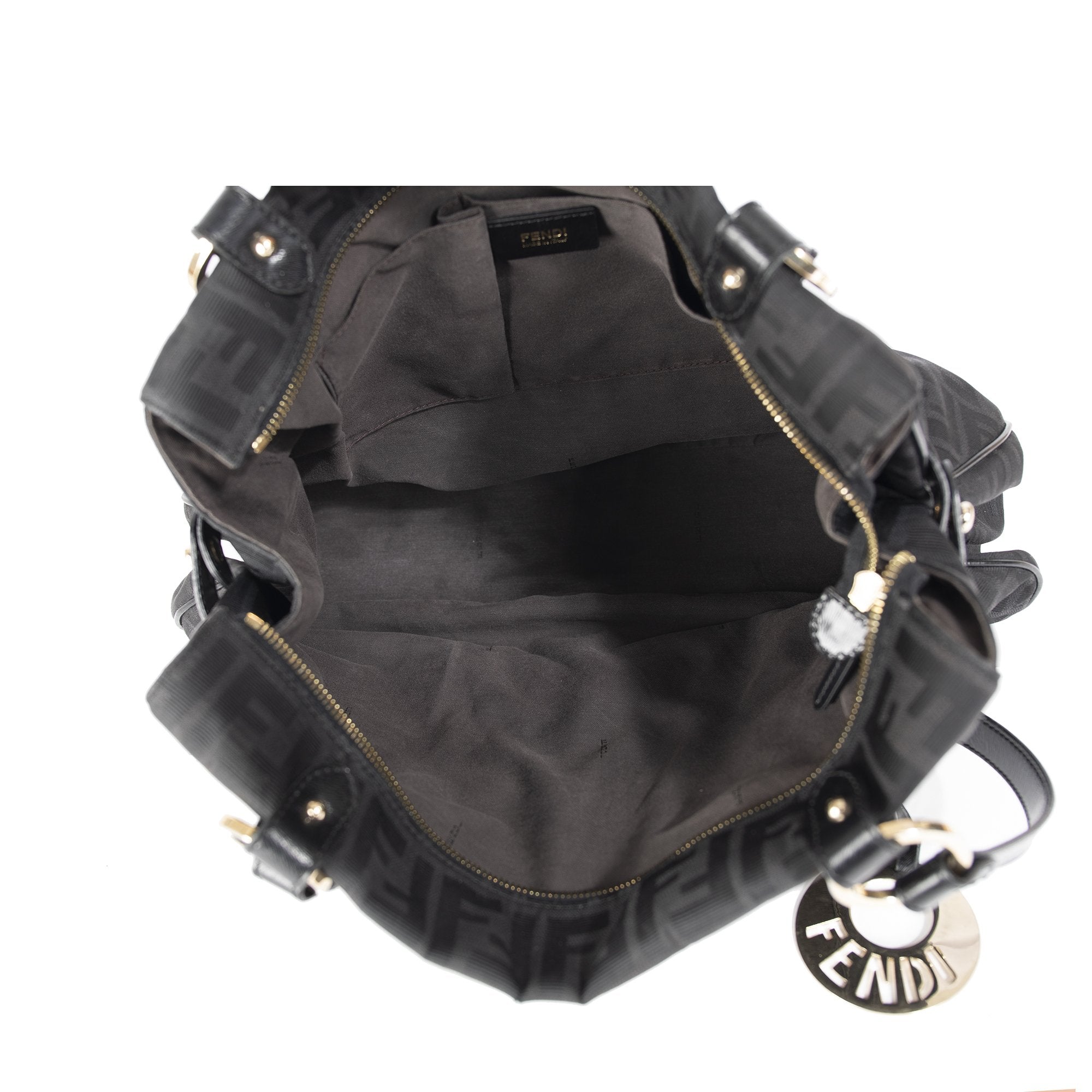 Fendi Black Zucca Large Chef Shoulder Bag