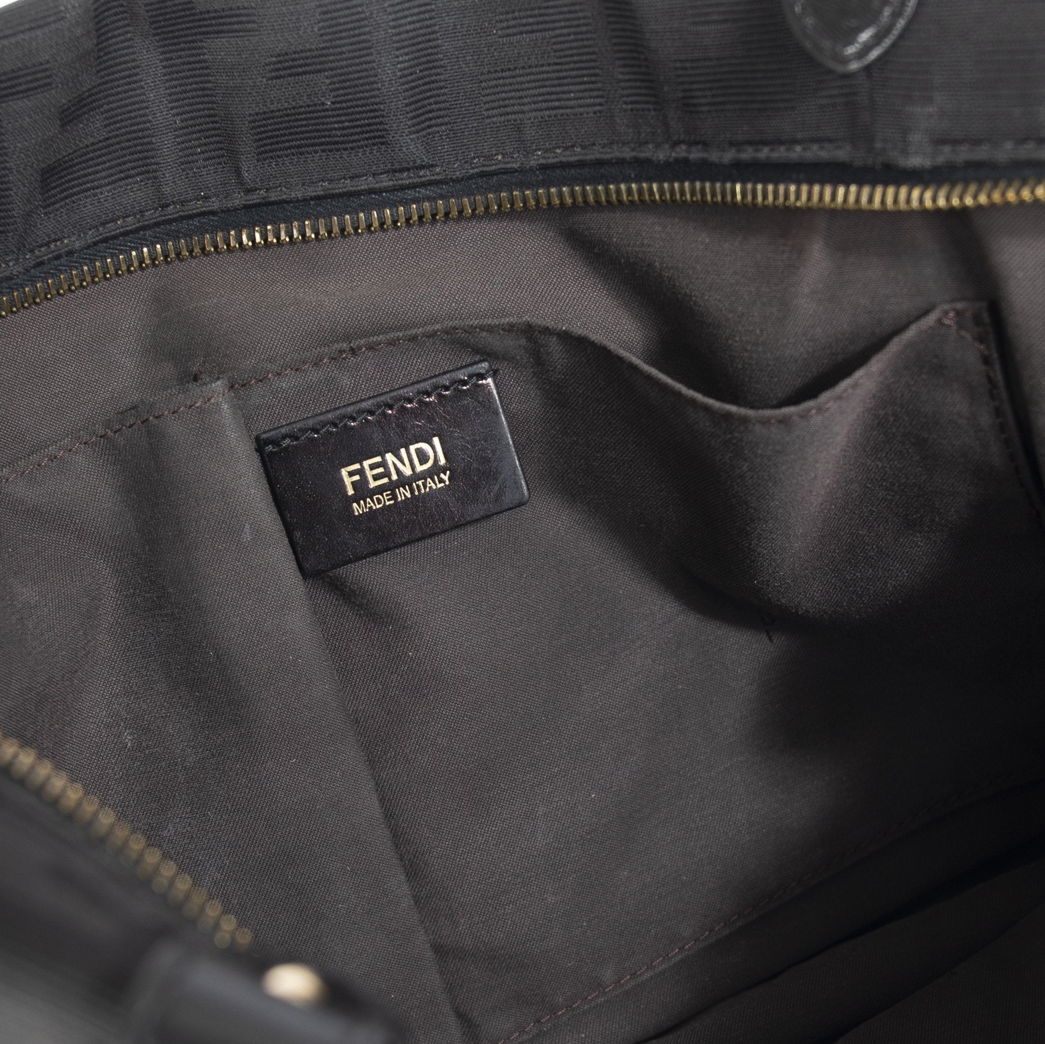 Fendi Black Zucca Large Chef Shoulder Bag