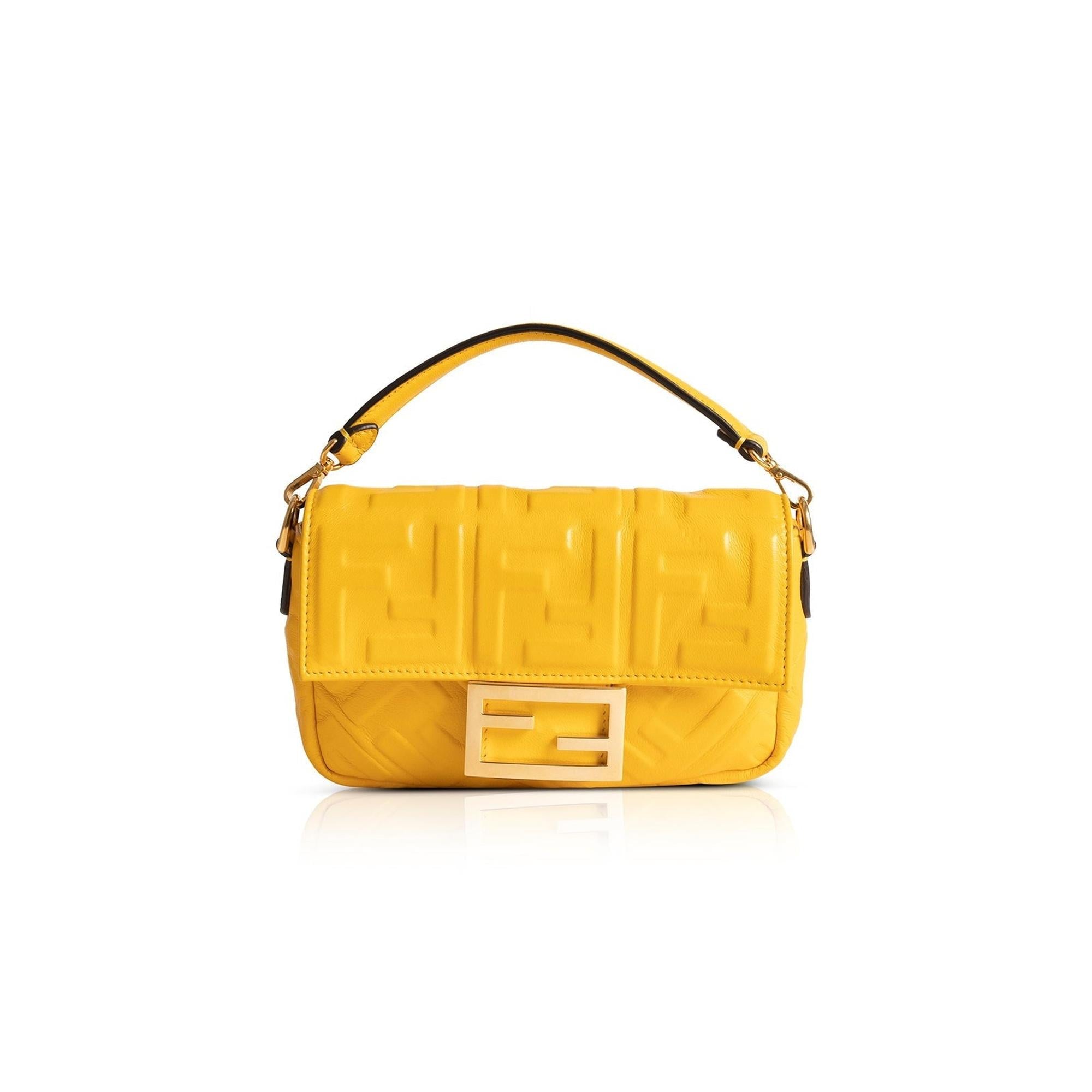 Fendi FF Embossed Mini Baguette
