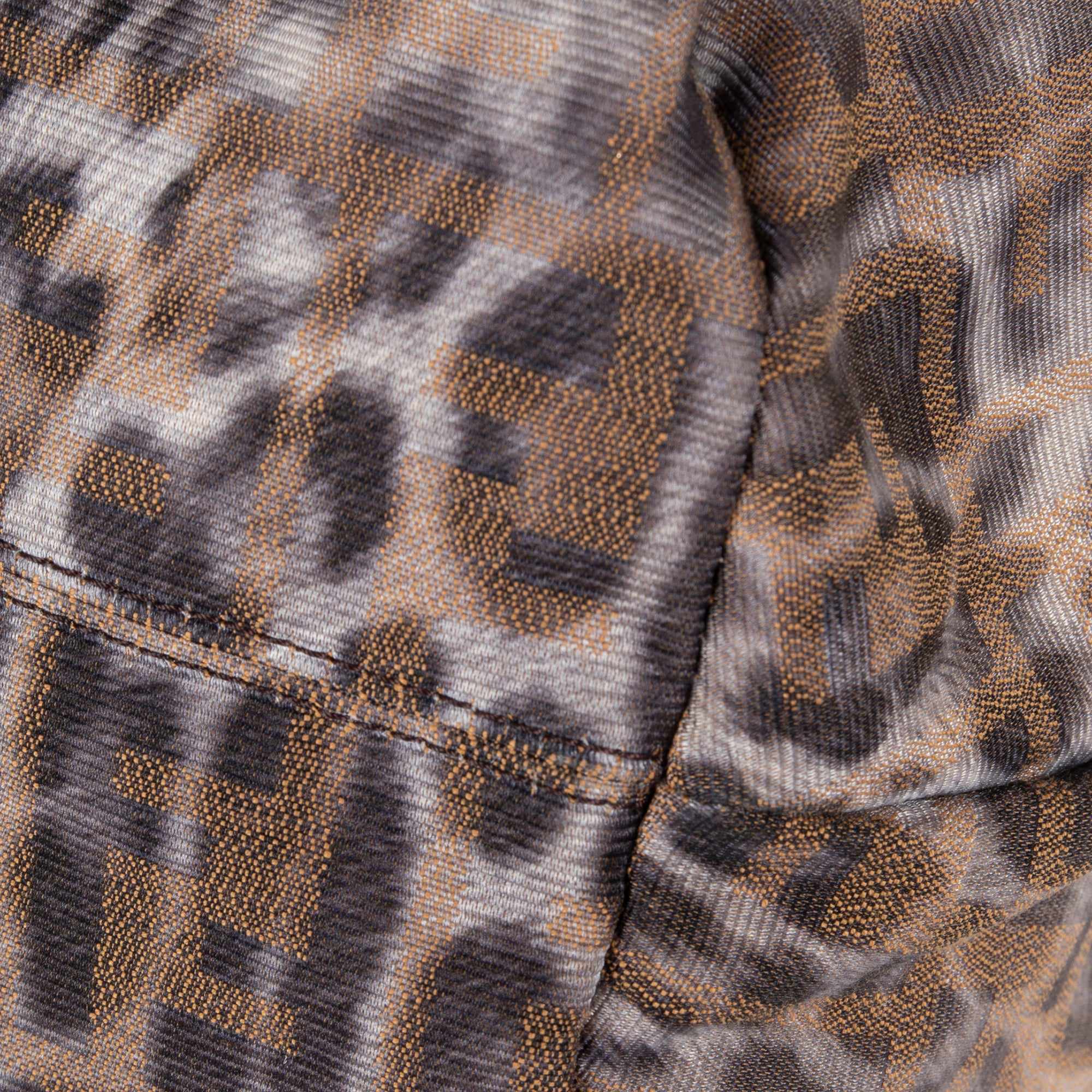 Fendi Large Lizard-Trimmed Zucca Chef Tote