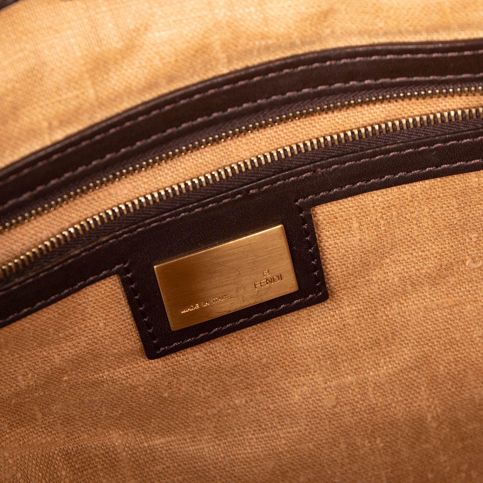 Fendi Leather-Trimmed FF Zucca Tote