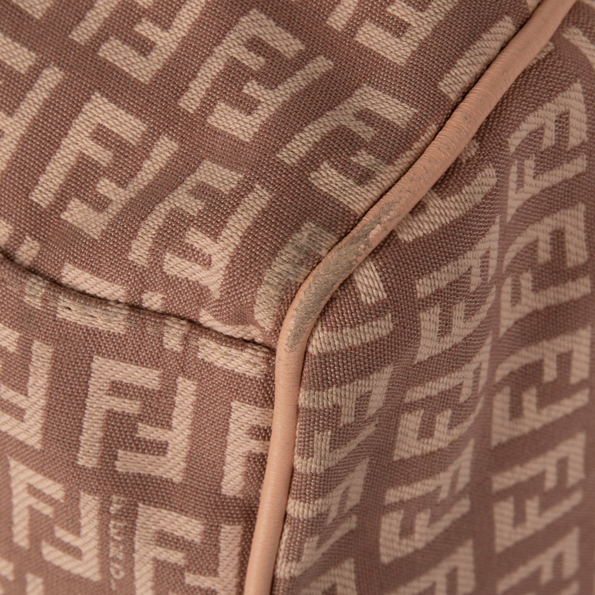 Fendi Leather-Trimmed Zucchino Shoulder Bag