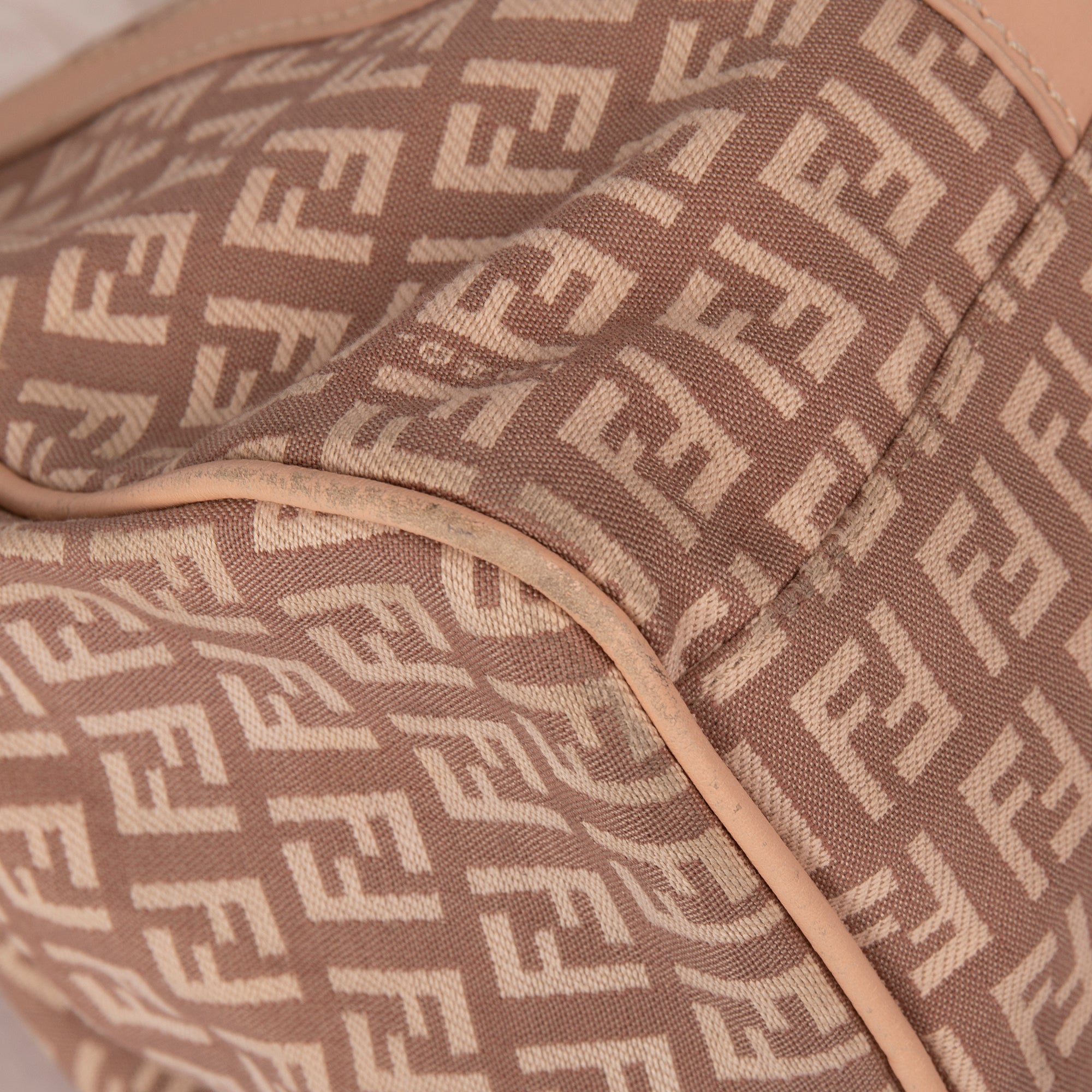 Fendi Leather-Trimmed Zucchino Shoulder Bag