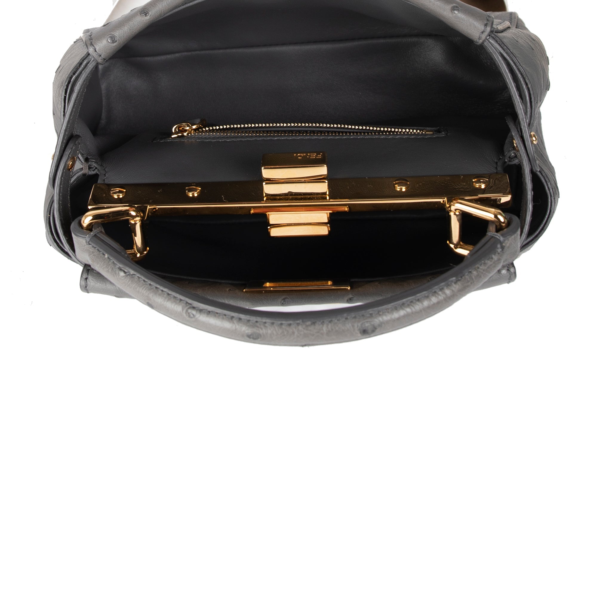 Fendi Ostrich Mini Peekaboo Isseu Bag