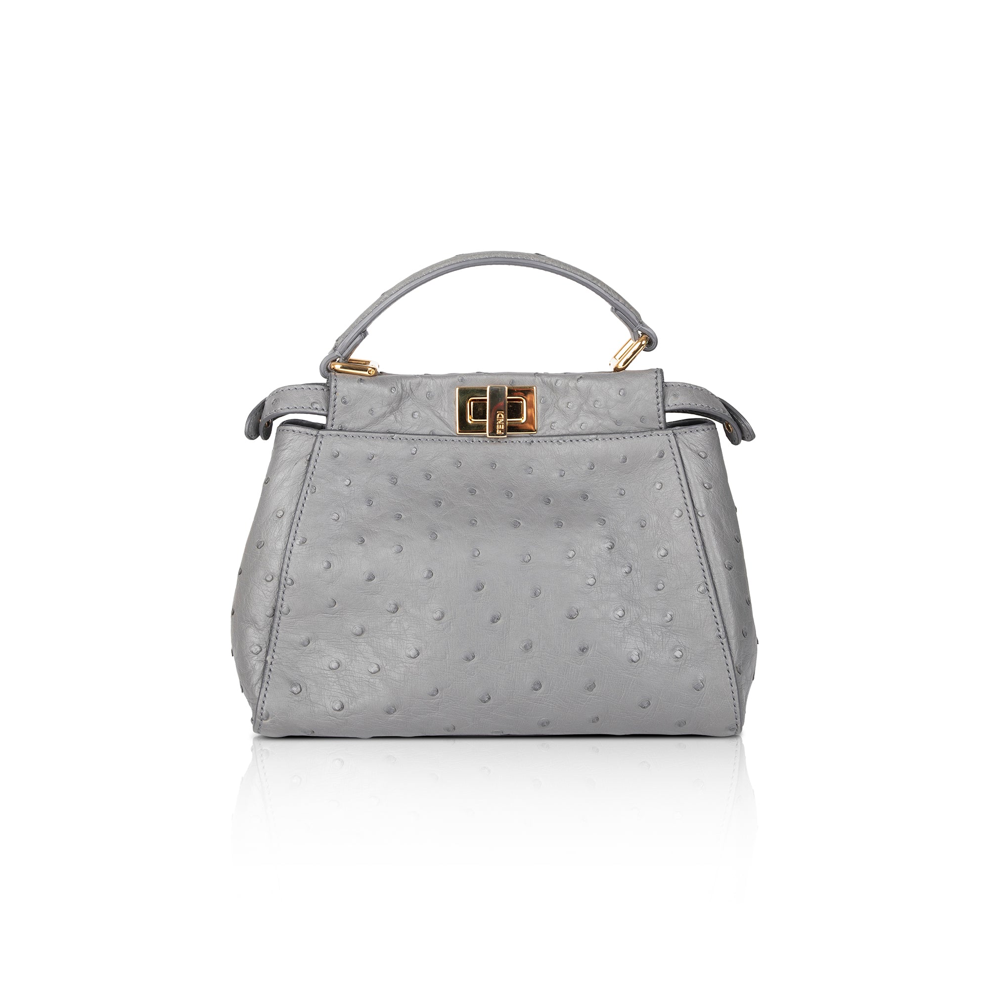 Fendi Ostrich Mini Peekaboo Isseu Bag