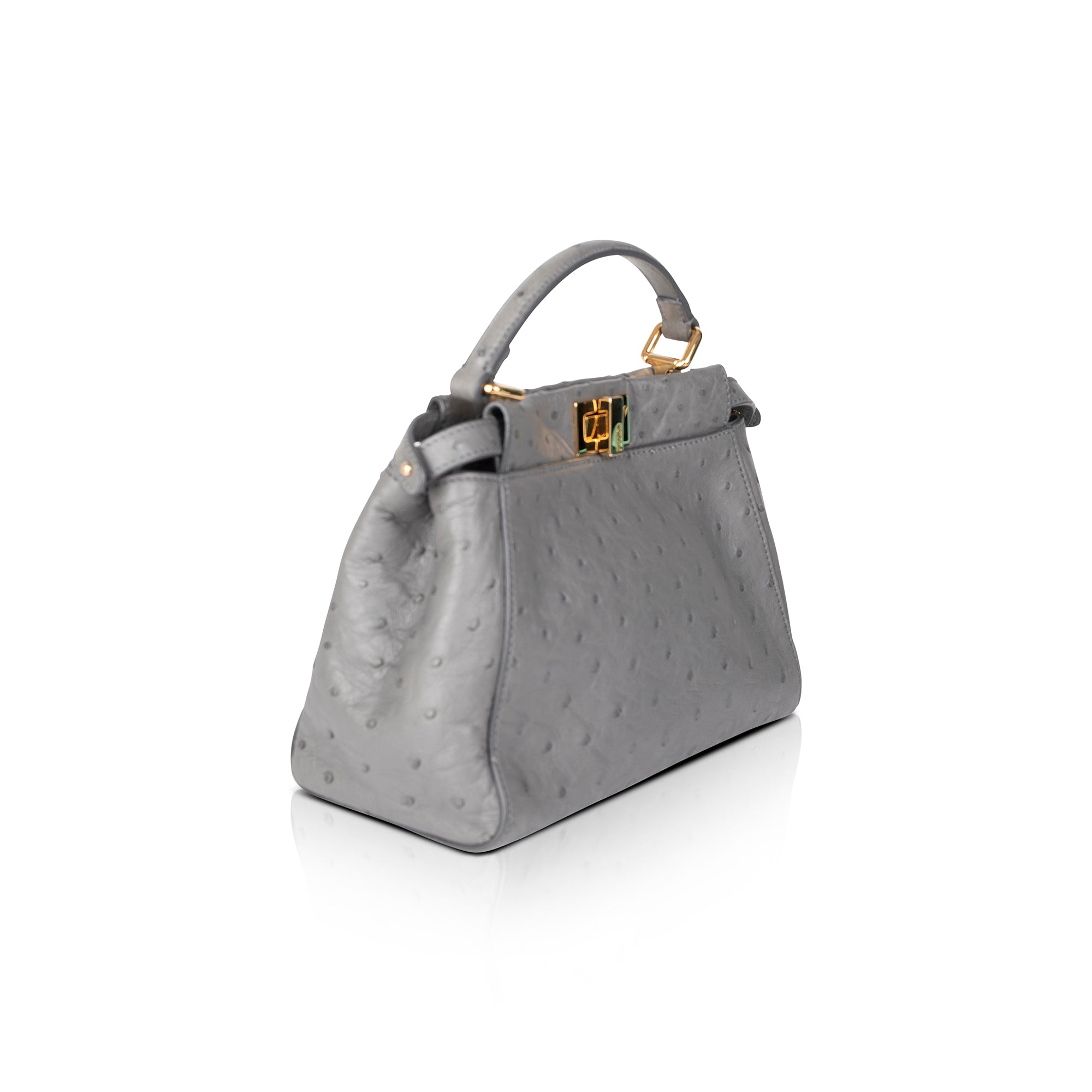 Fendi Ostrich Mini Peekaboo Isseu Bag