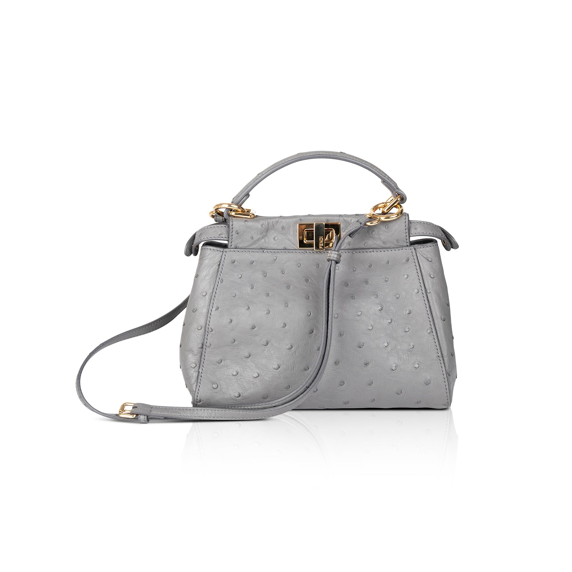 Fendi Ostrich Mini Peekaboo Isseu Bag