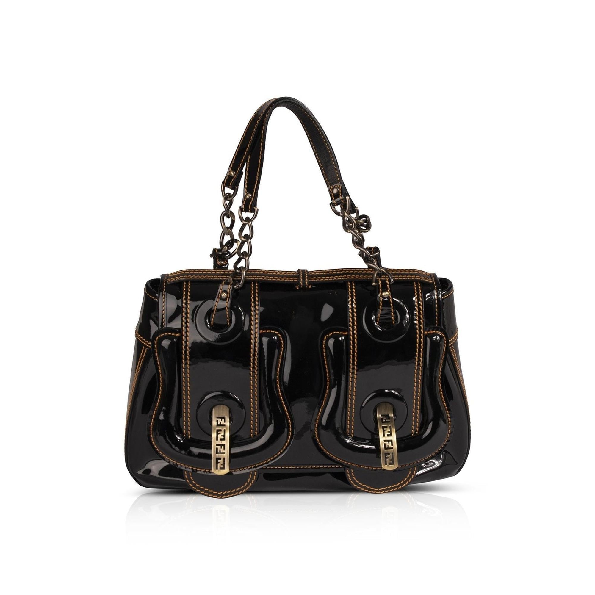 Fendi Patent B. Bis Flap Bag