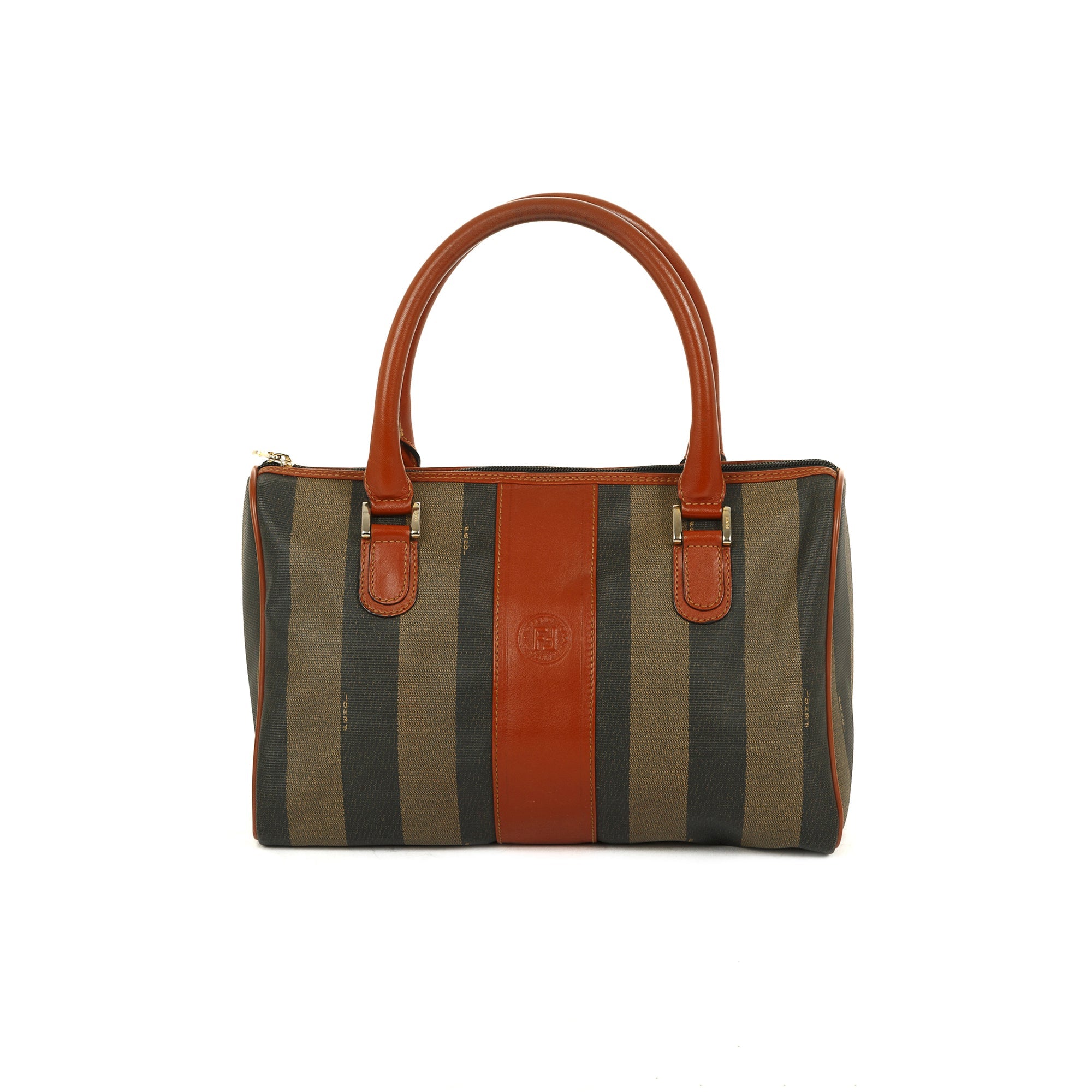 Fendi Pequin Stripe Boston Bag