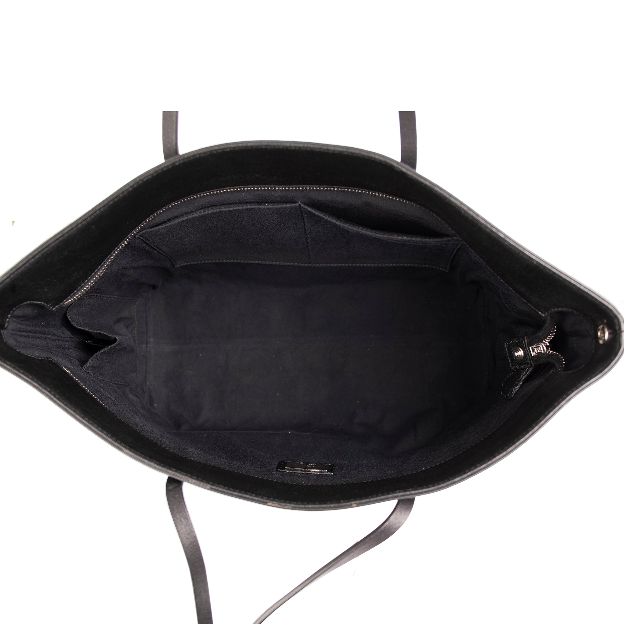 Fendi Small Leather and Shearling Logo Roll Tote