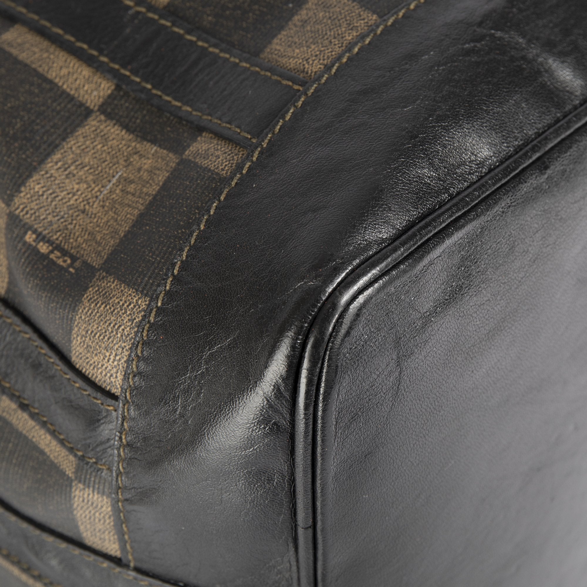 Fendi Vintage Checkered Bucket Bag