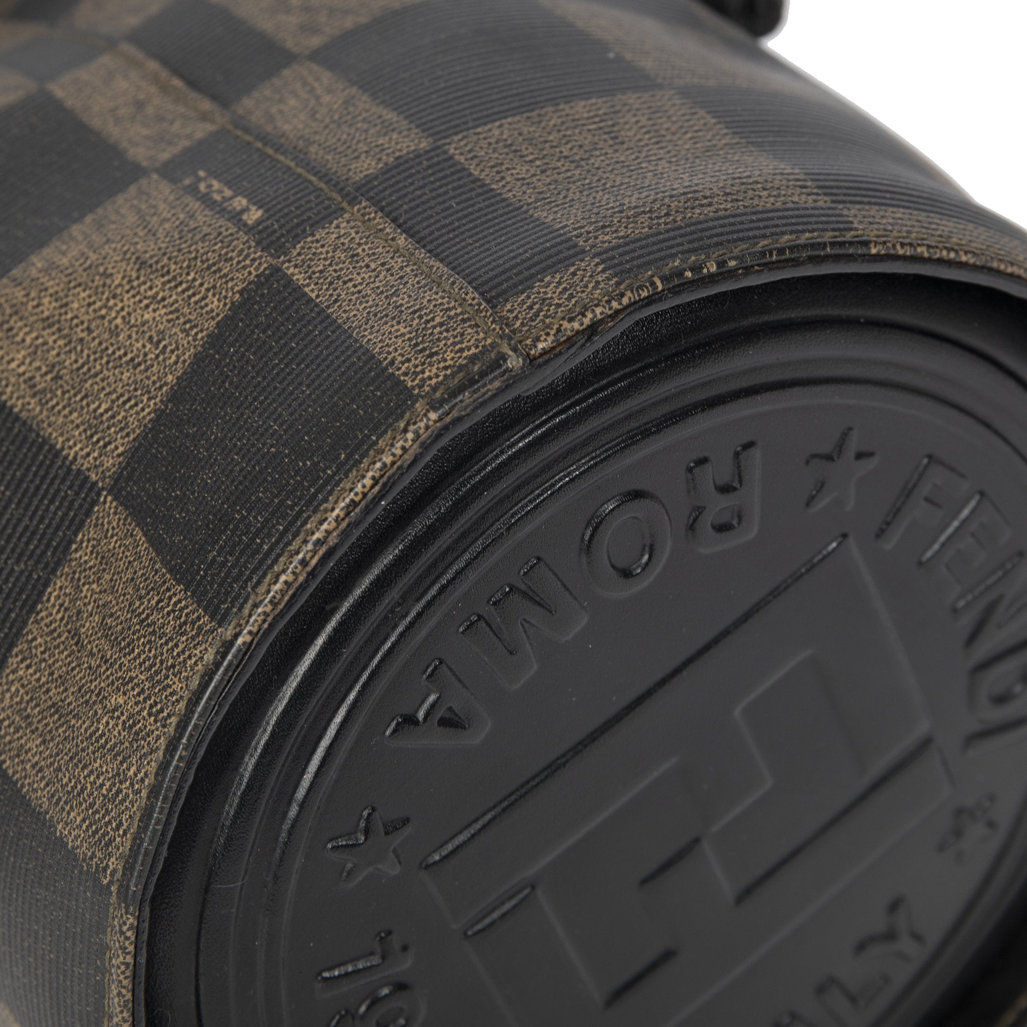 Fendi Vintage Checkered Bucket Bag