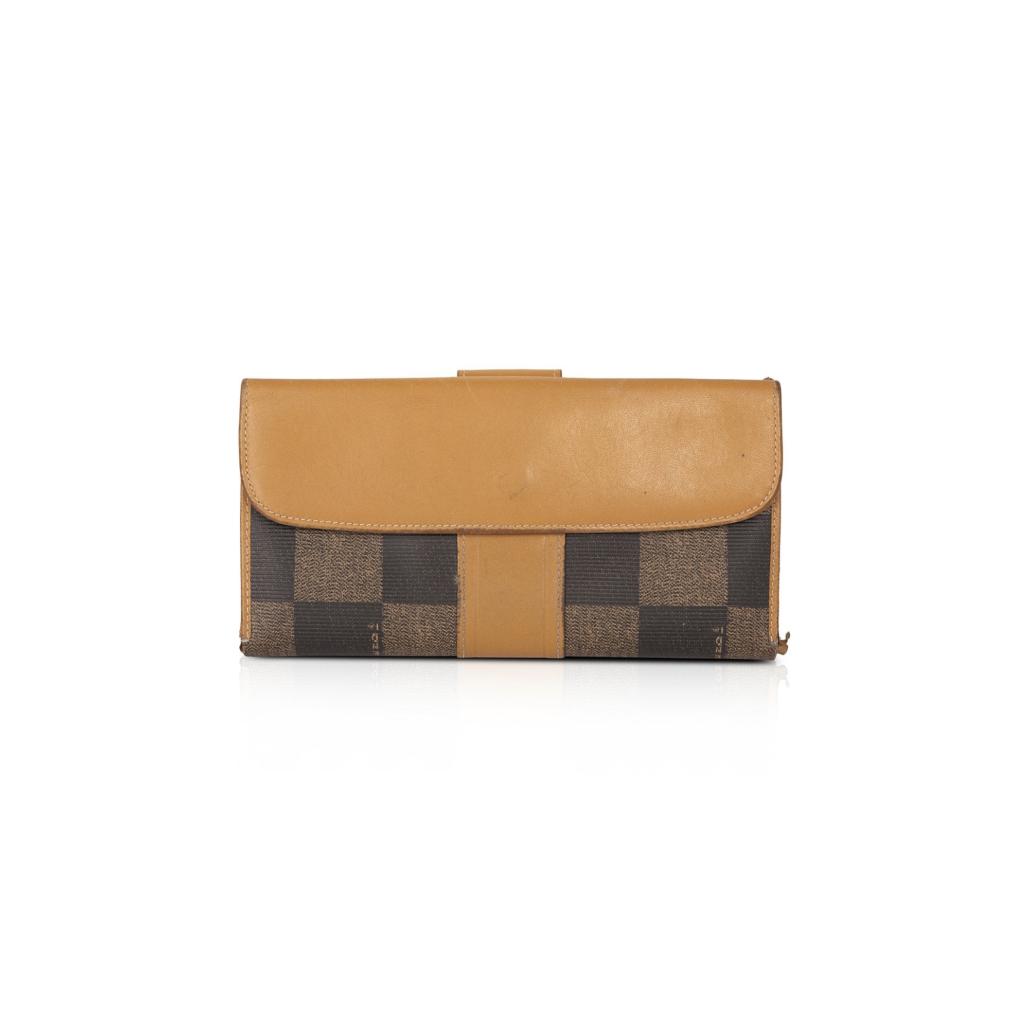 Fendi Vintage Checkered Continental Wallet