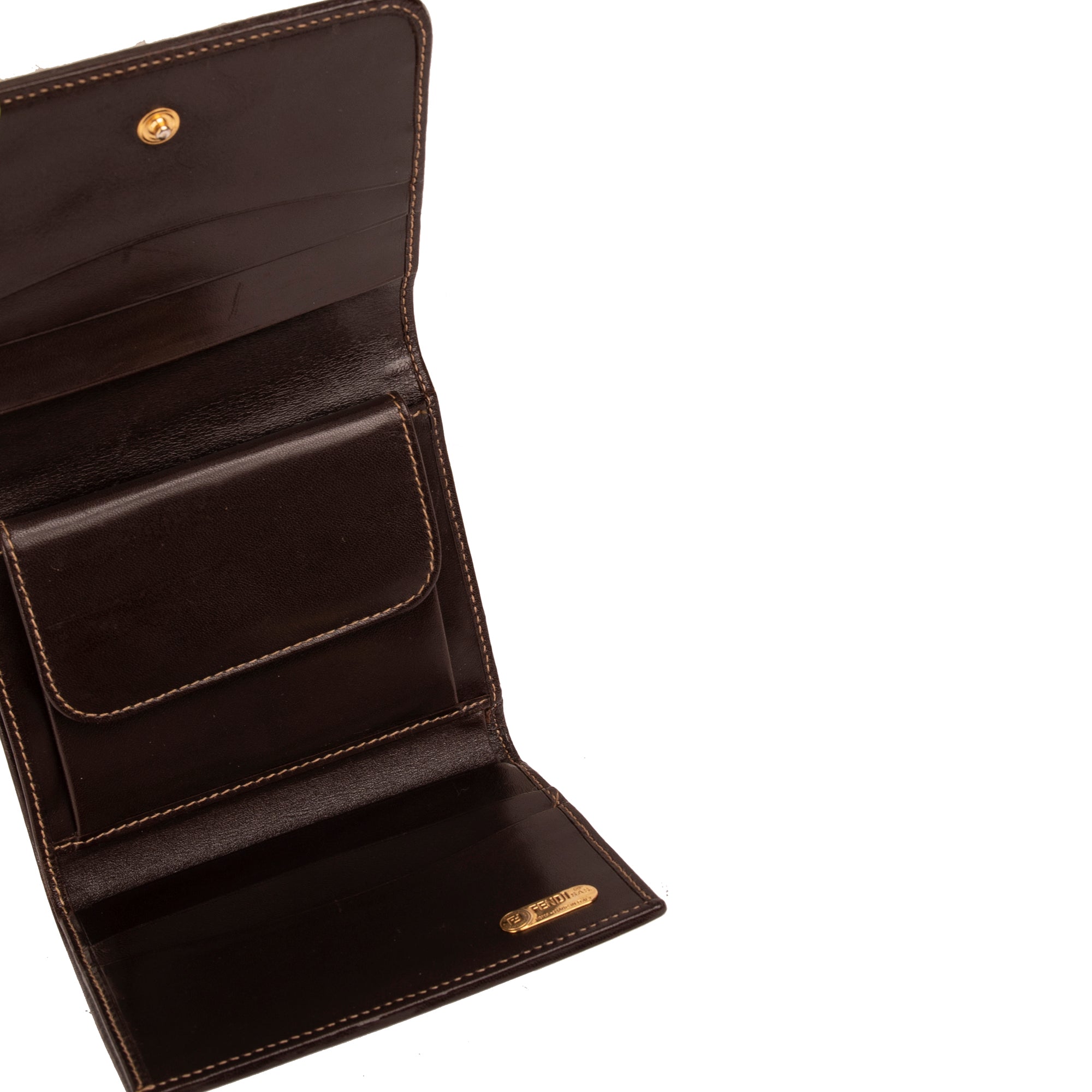 Fendi Vintage Zucca FF Logo Compact Wallet