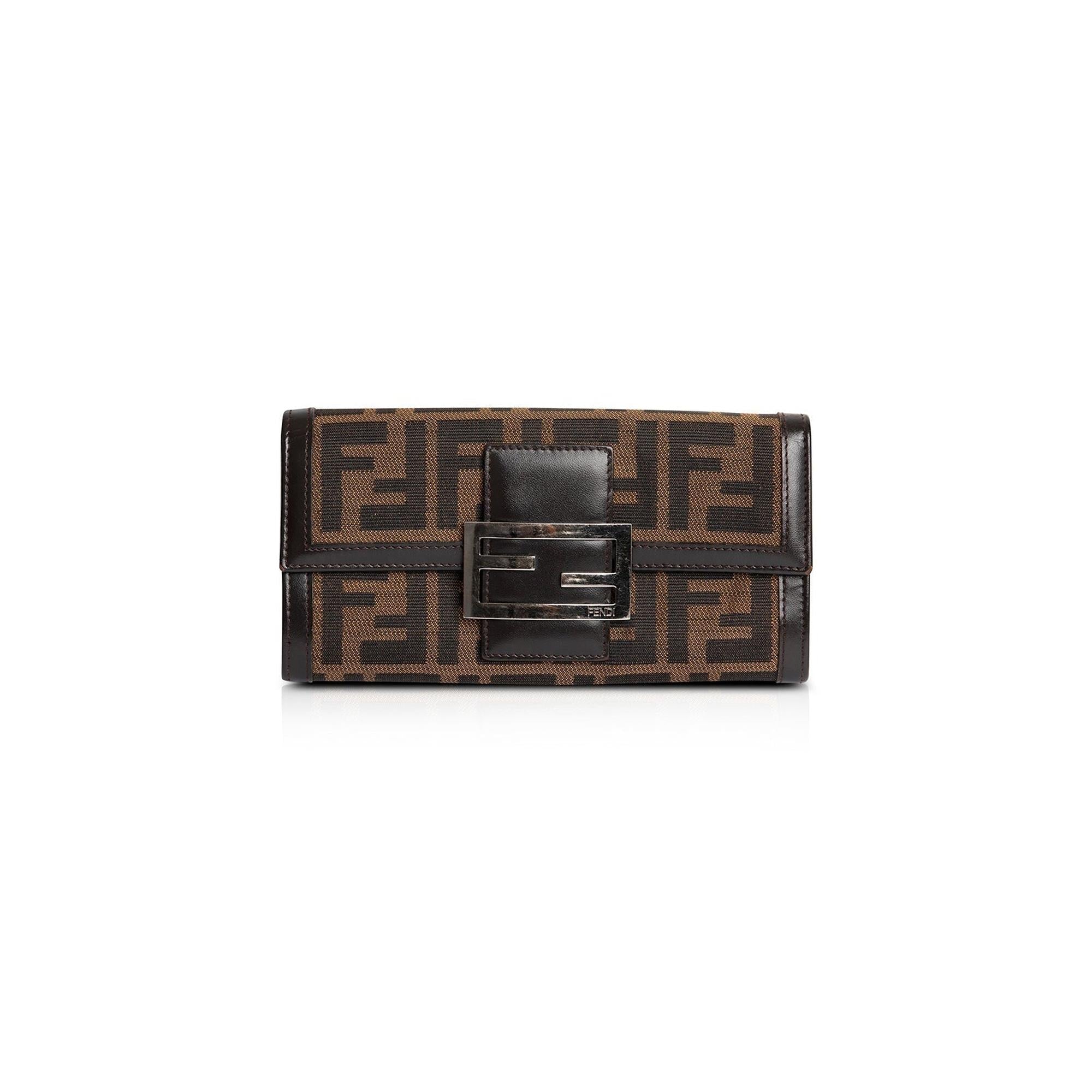 Fendi Vintage Zucca FF Logo Continental Wallet