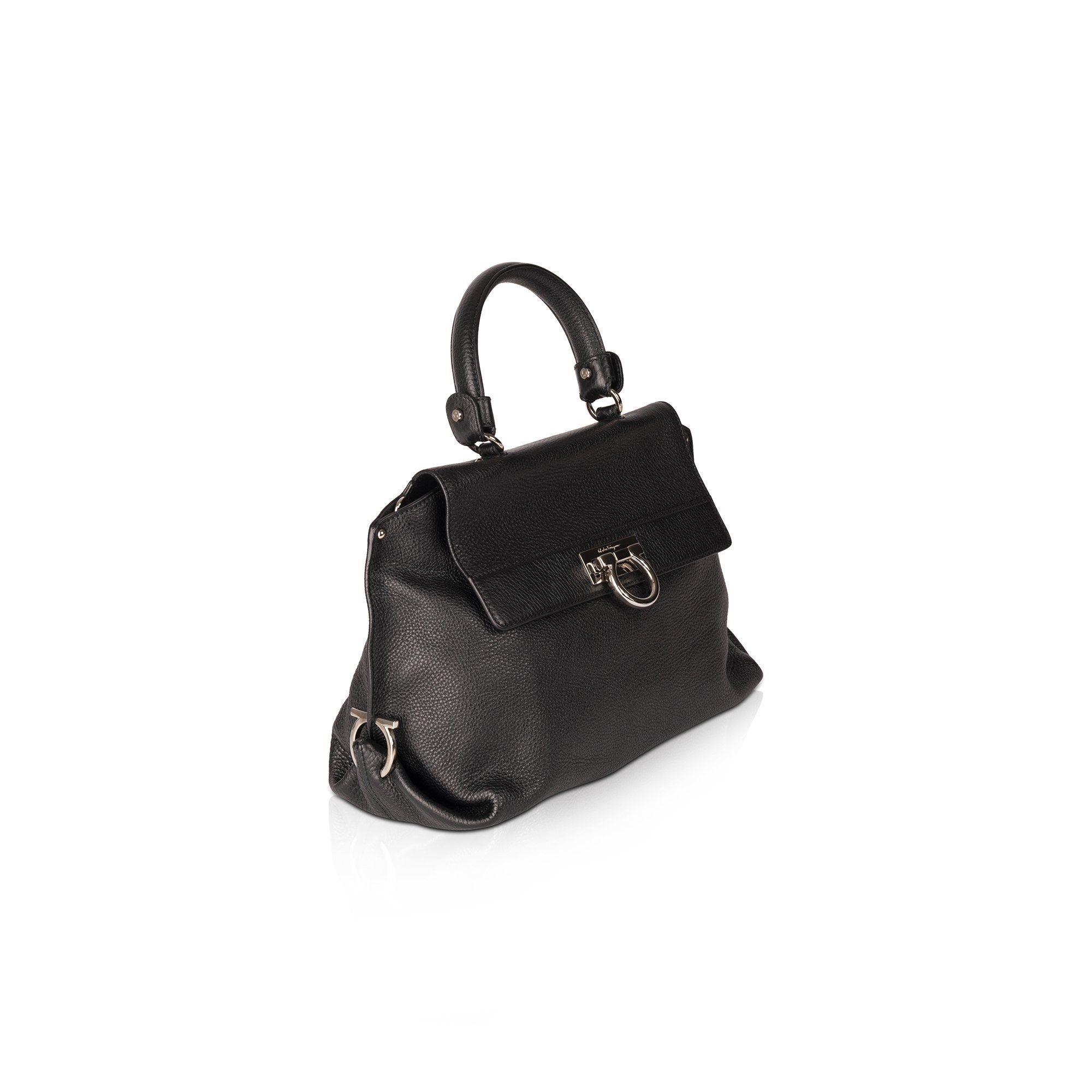 Ferragamo Gancini Leather Handle Bag