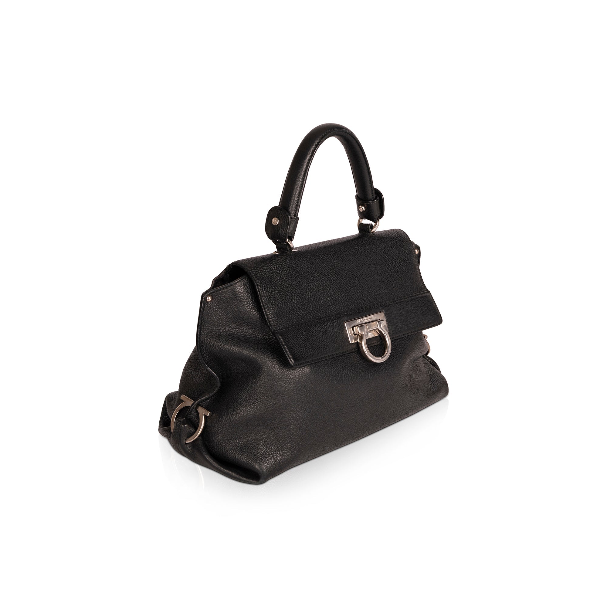 Ferragamo Gancini Leather Handle Bag
