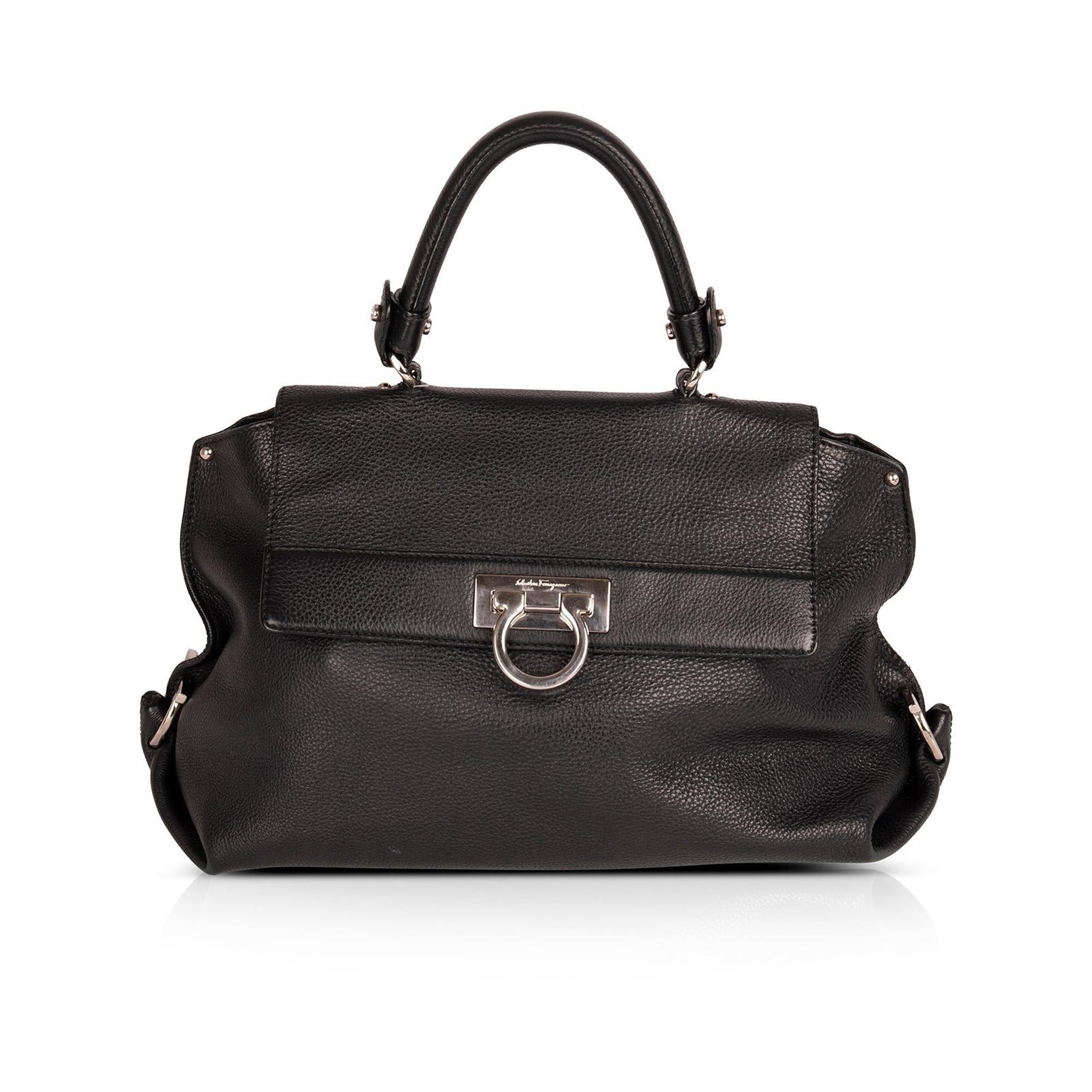 Ferragamo Gancini Leather Handle Bag