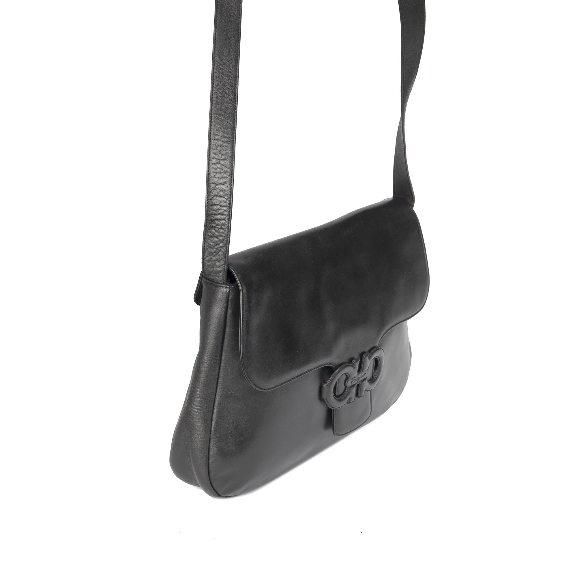 Ferragamo Gancini Leather Shoulder Bag