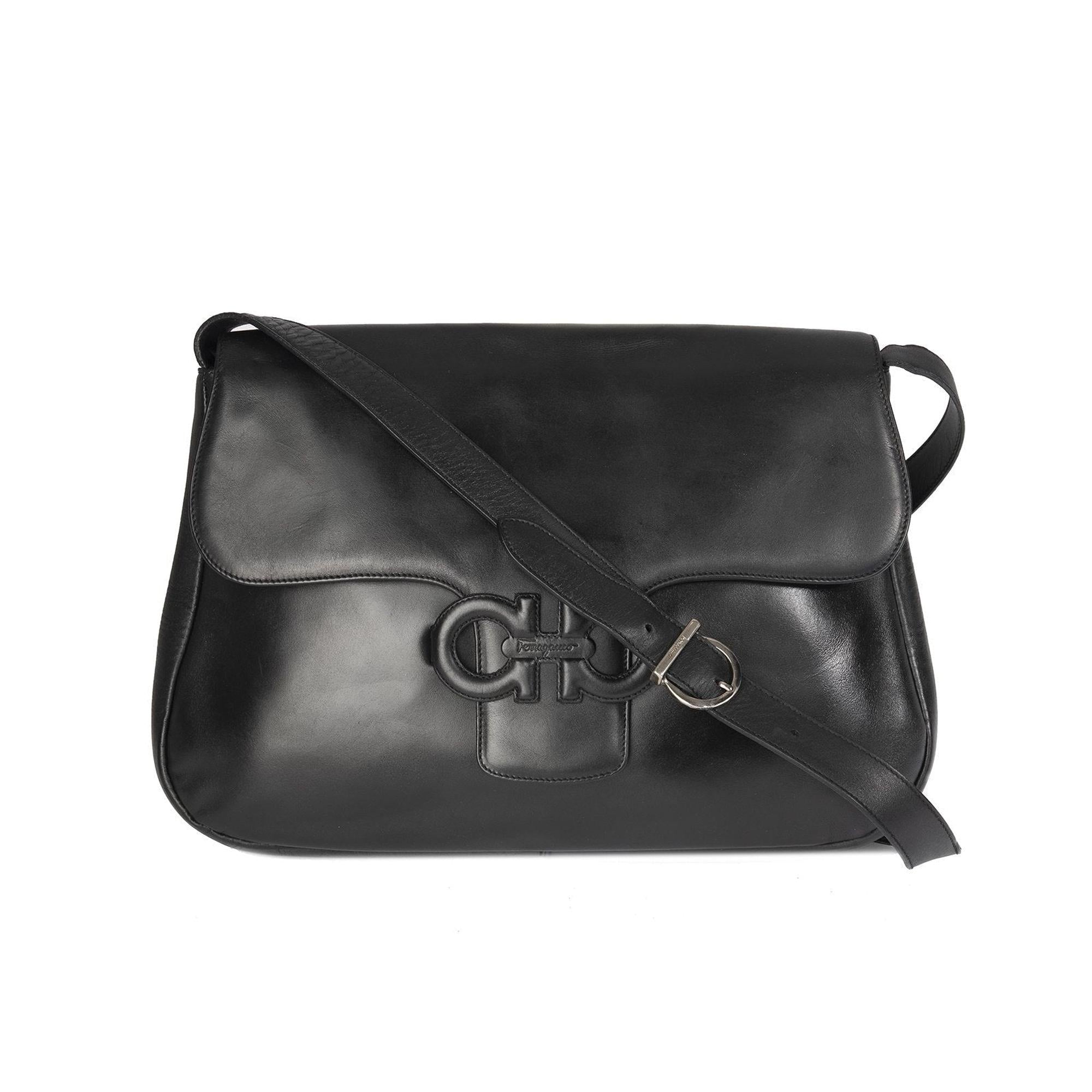 Ferragamo Gancini Leather Shoulder Bag