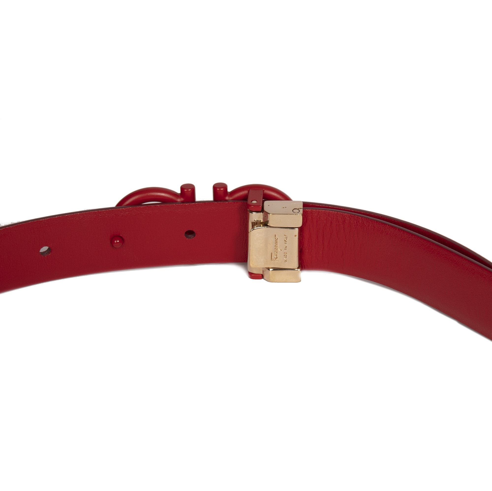 Ferragamo Gancini Logo Leather Belt w/ Box