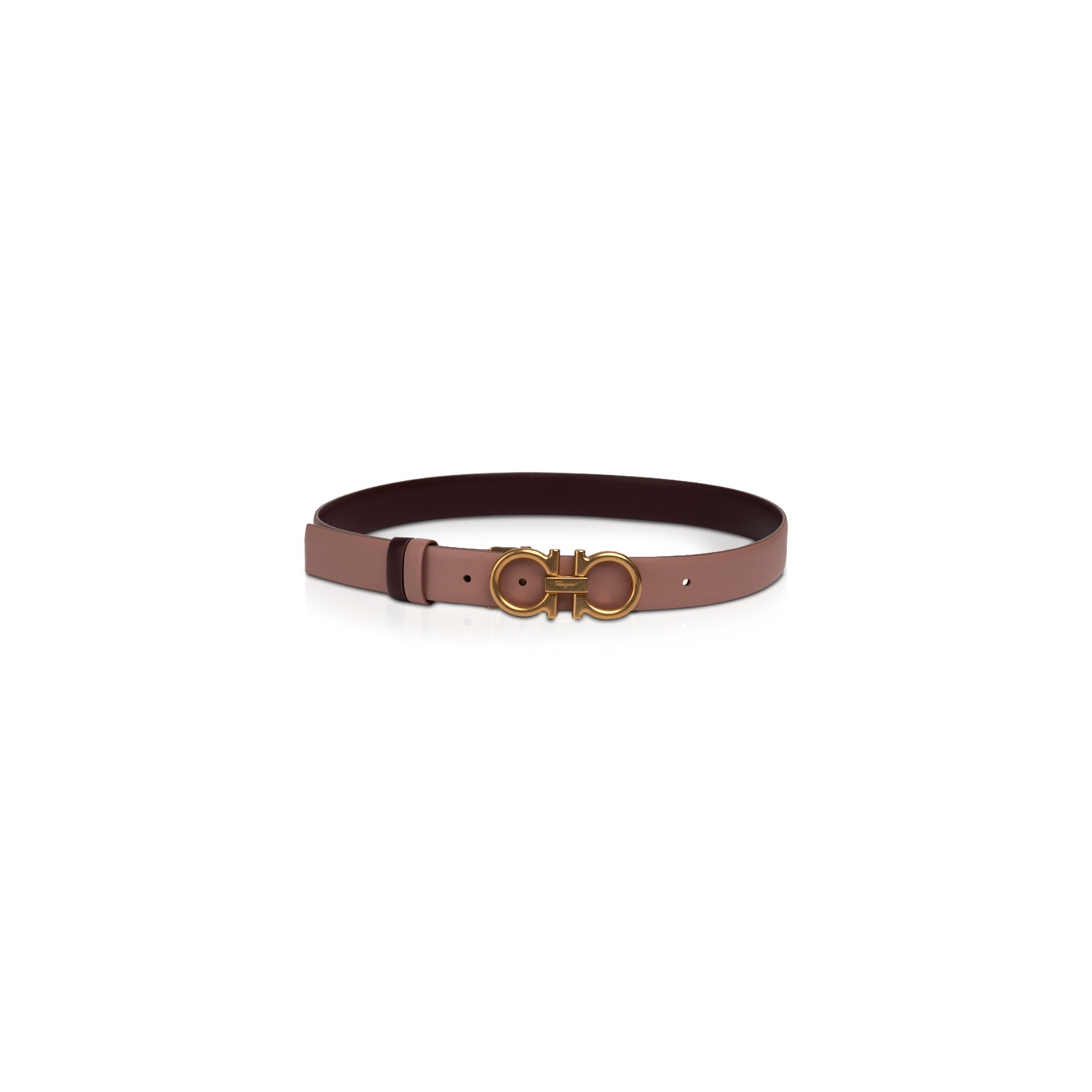 Ferragamo Gancini Logo Skinny Leather Belt w/ Box & Receipt