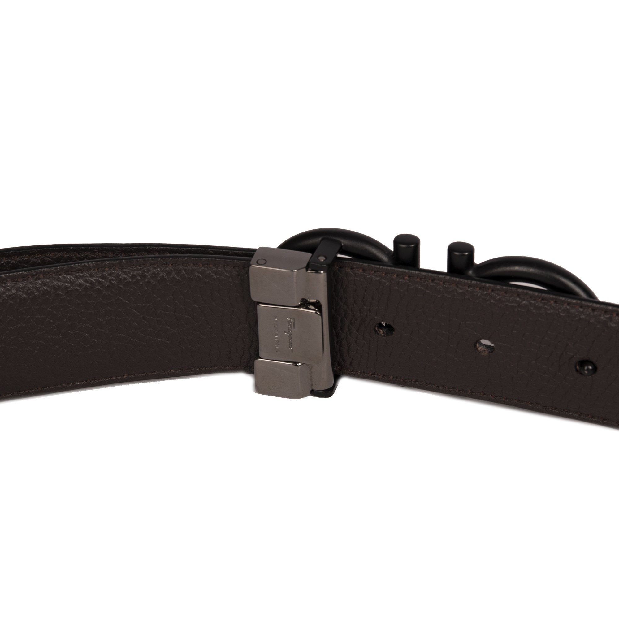 Ferragamo Reversible Gancini Logo Leather Belt w/ Box