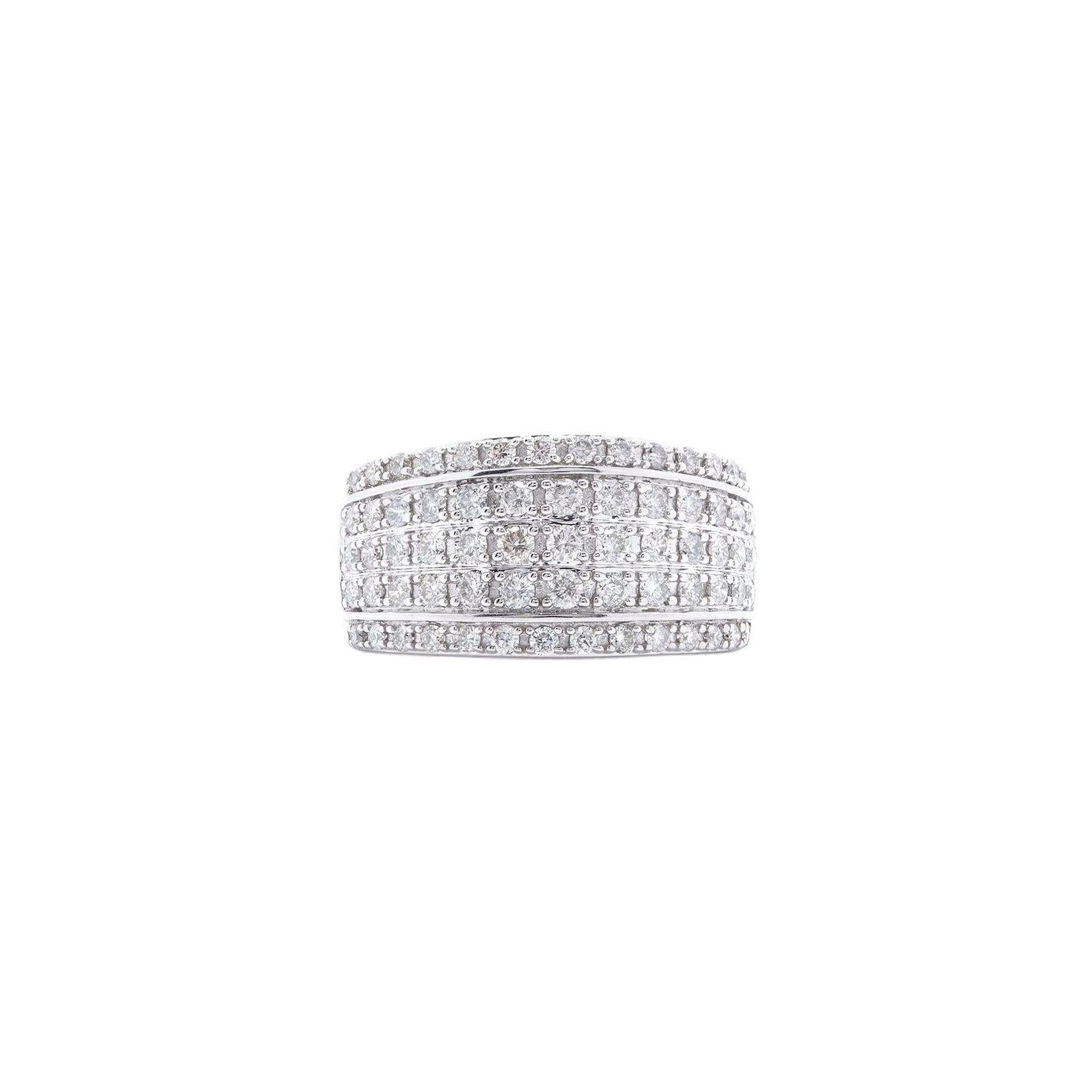 Five Row Diamond Band Ring