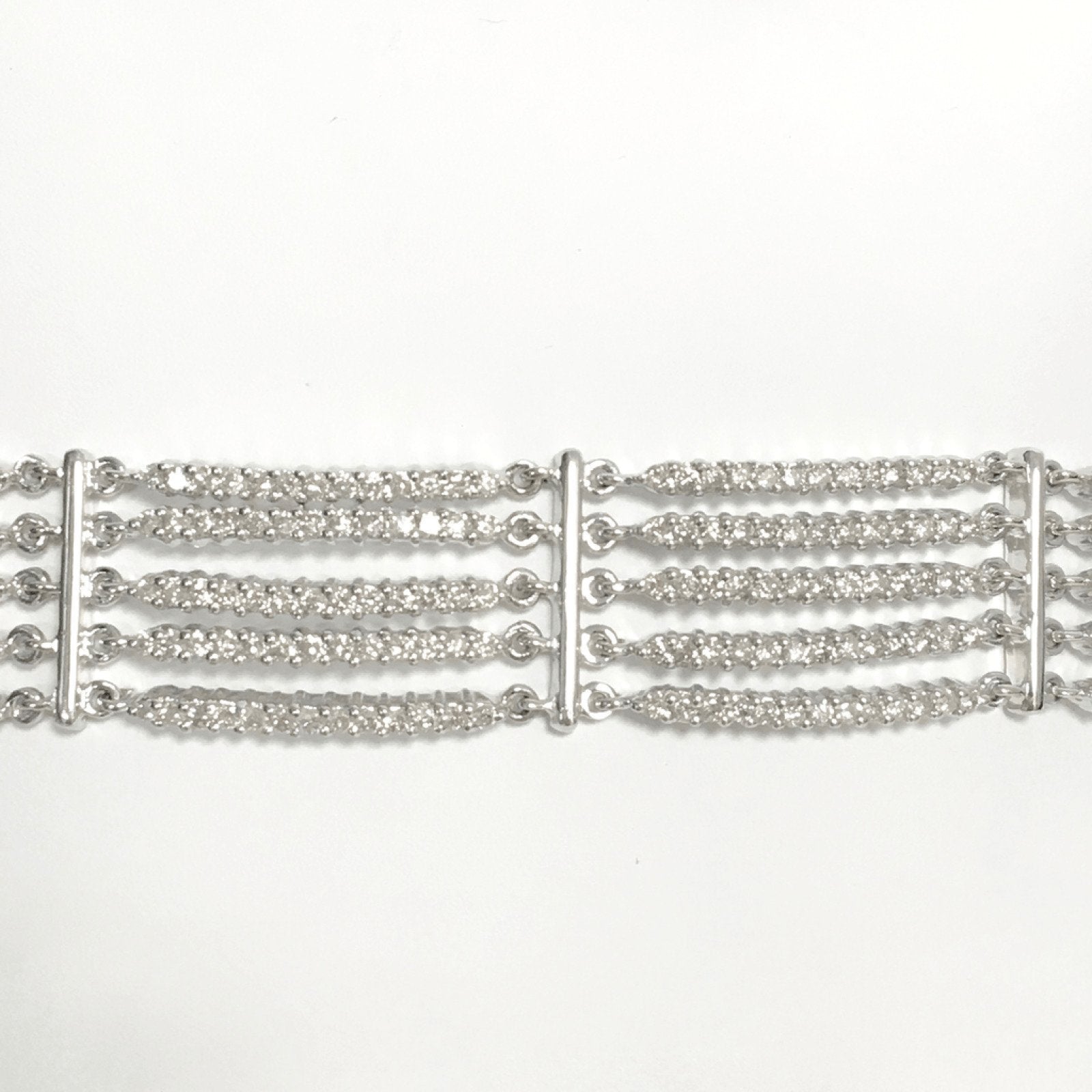 Five Row Diamond Link Bracelet
