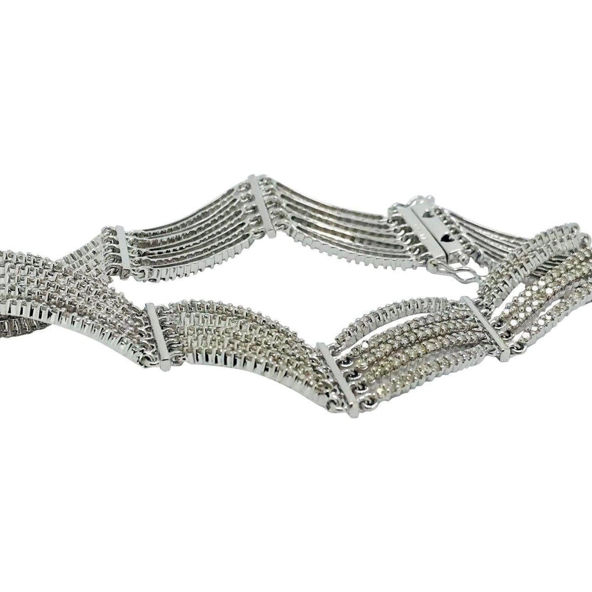 Five Row Diamond Link Bracelet