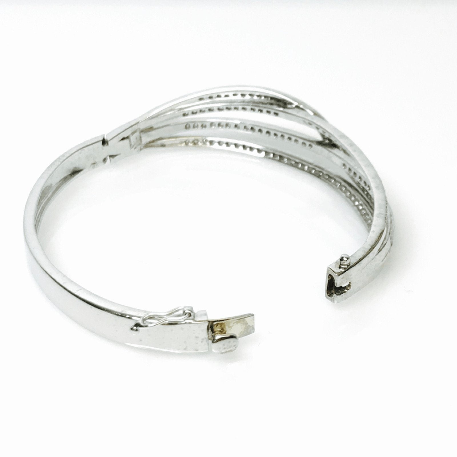 Four Row Diamond Bangle Bracelet