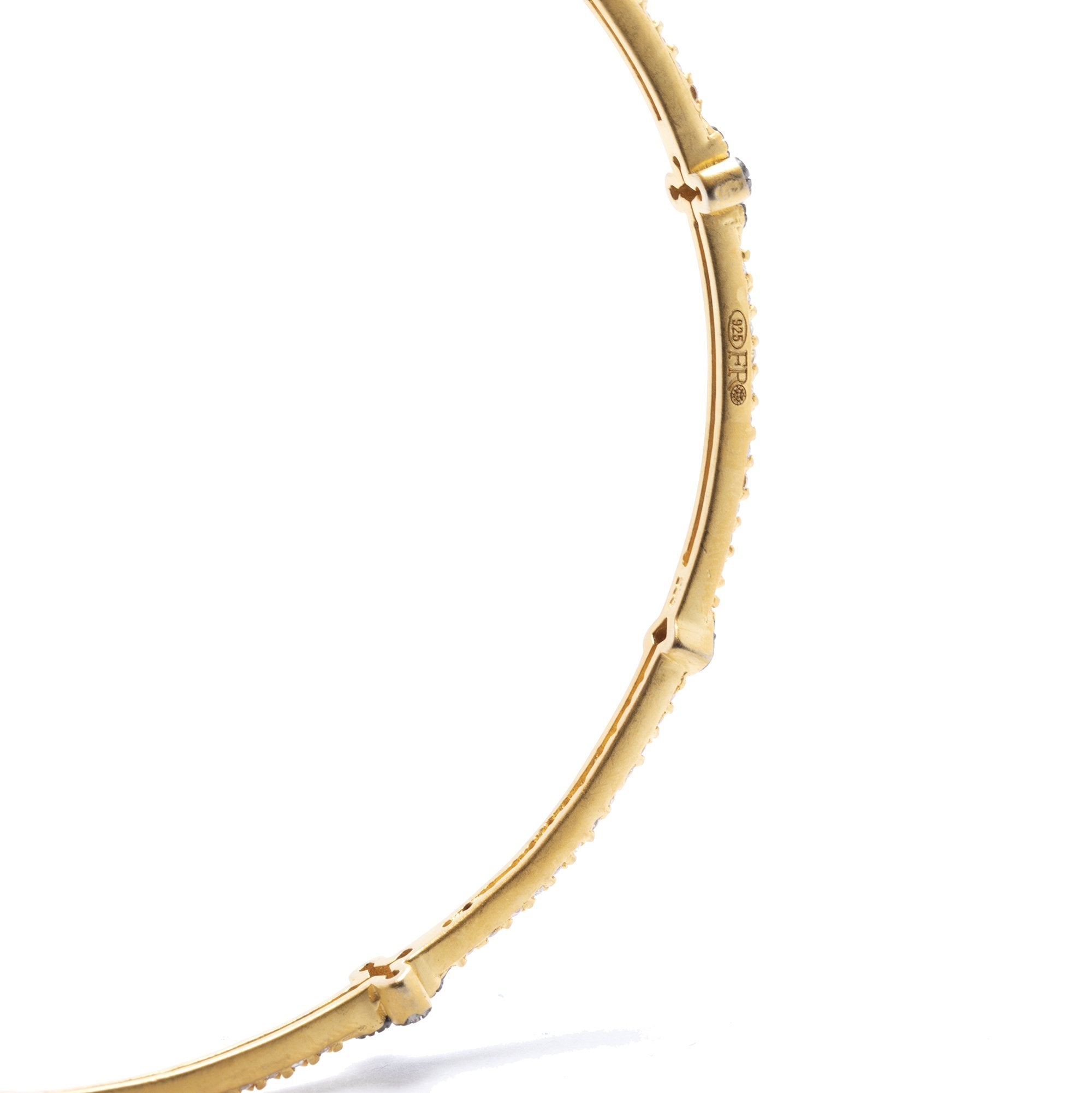 Freida Rothman Clover Station Bangle Bracelet